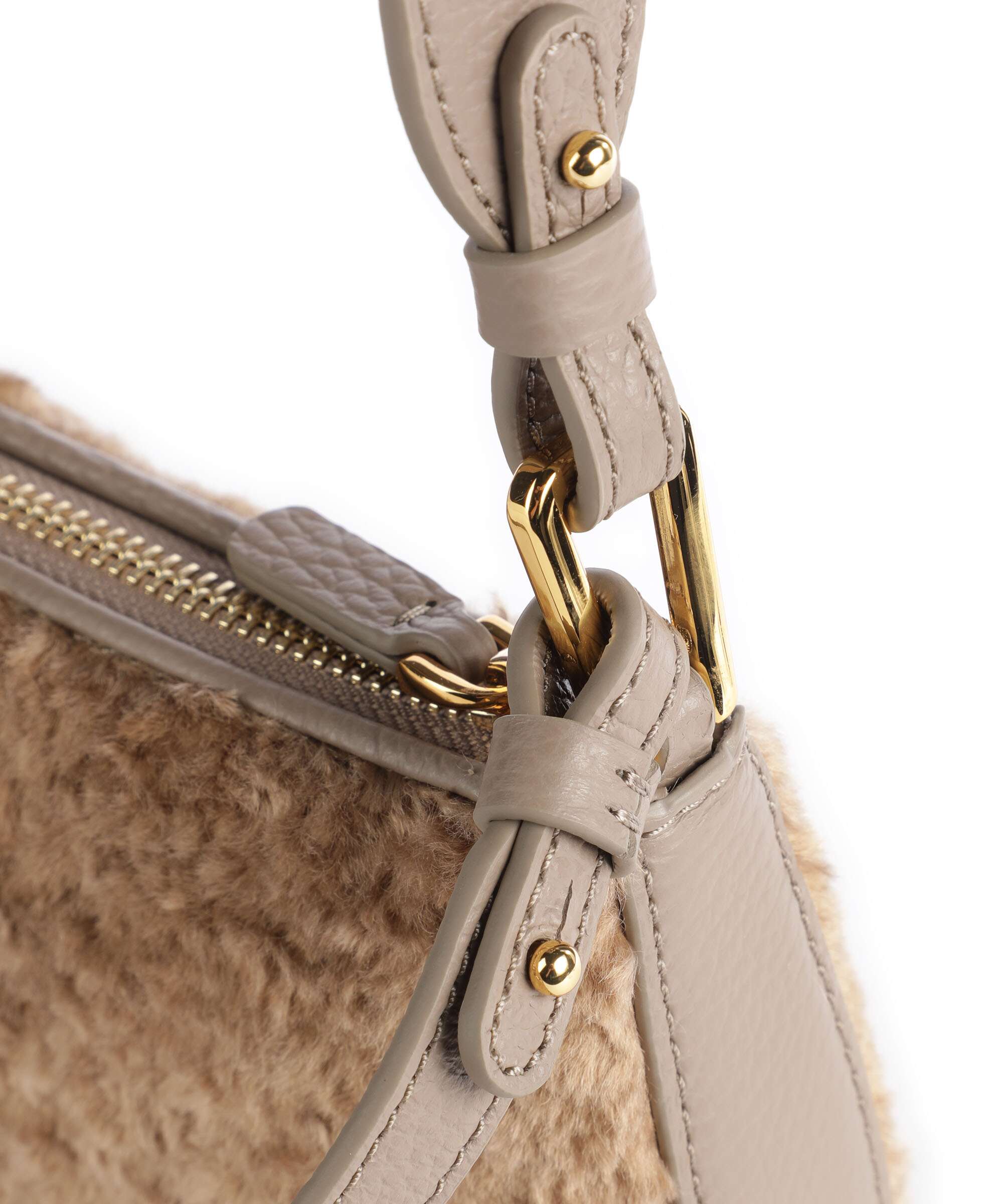 Coccinelle Merveille Astrakan Shoulder bag warm taupe - Image 4