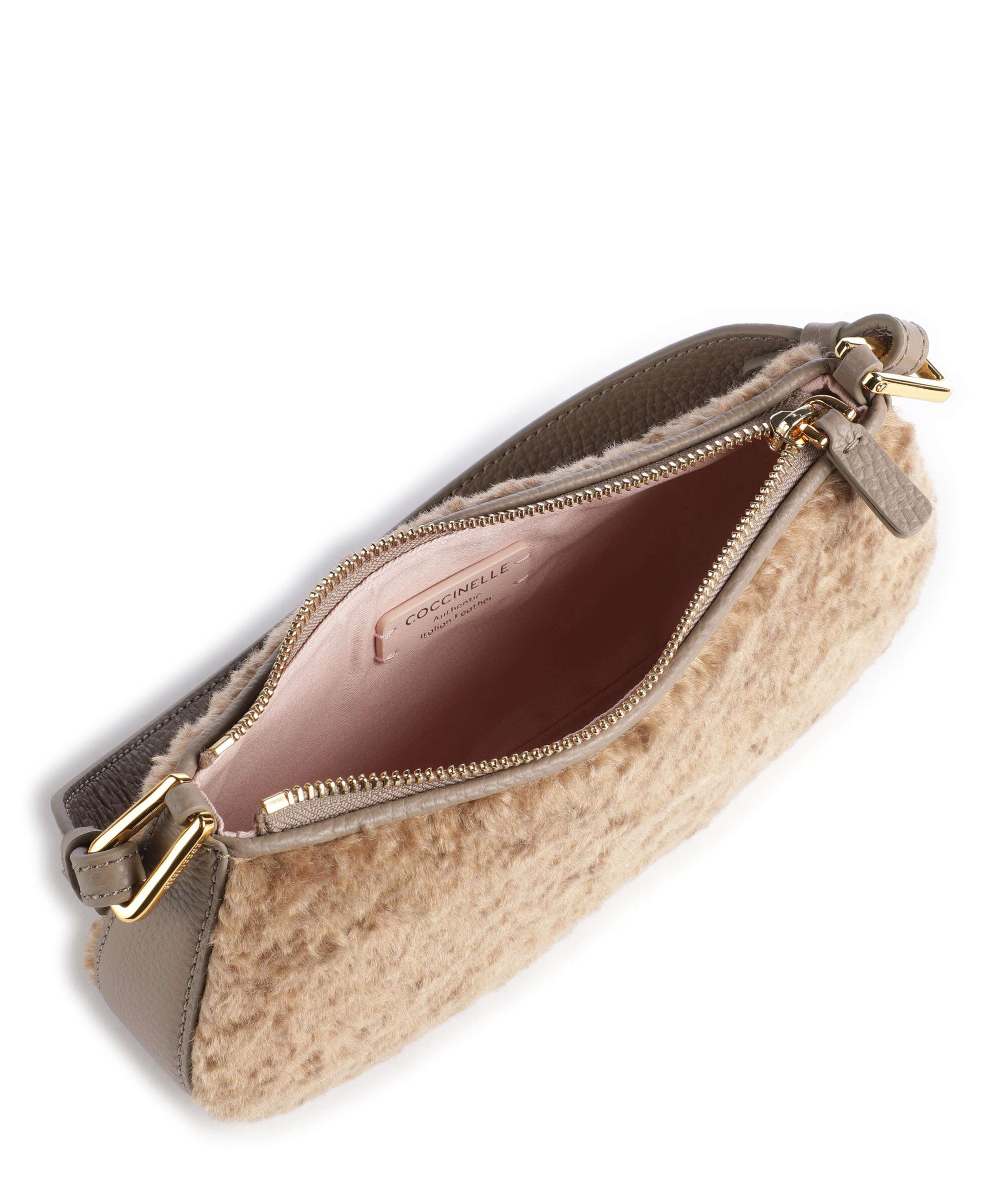 Coccinelle Merveille Astrakan Shoulder bag warm taupe - Image 6