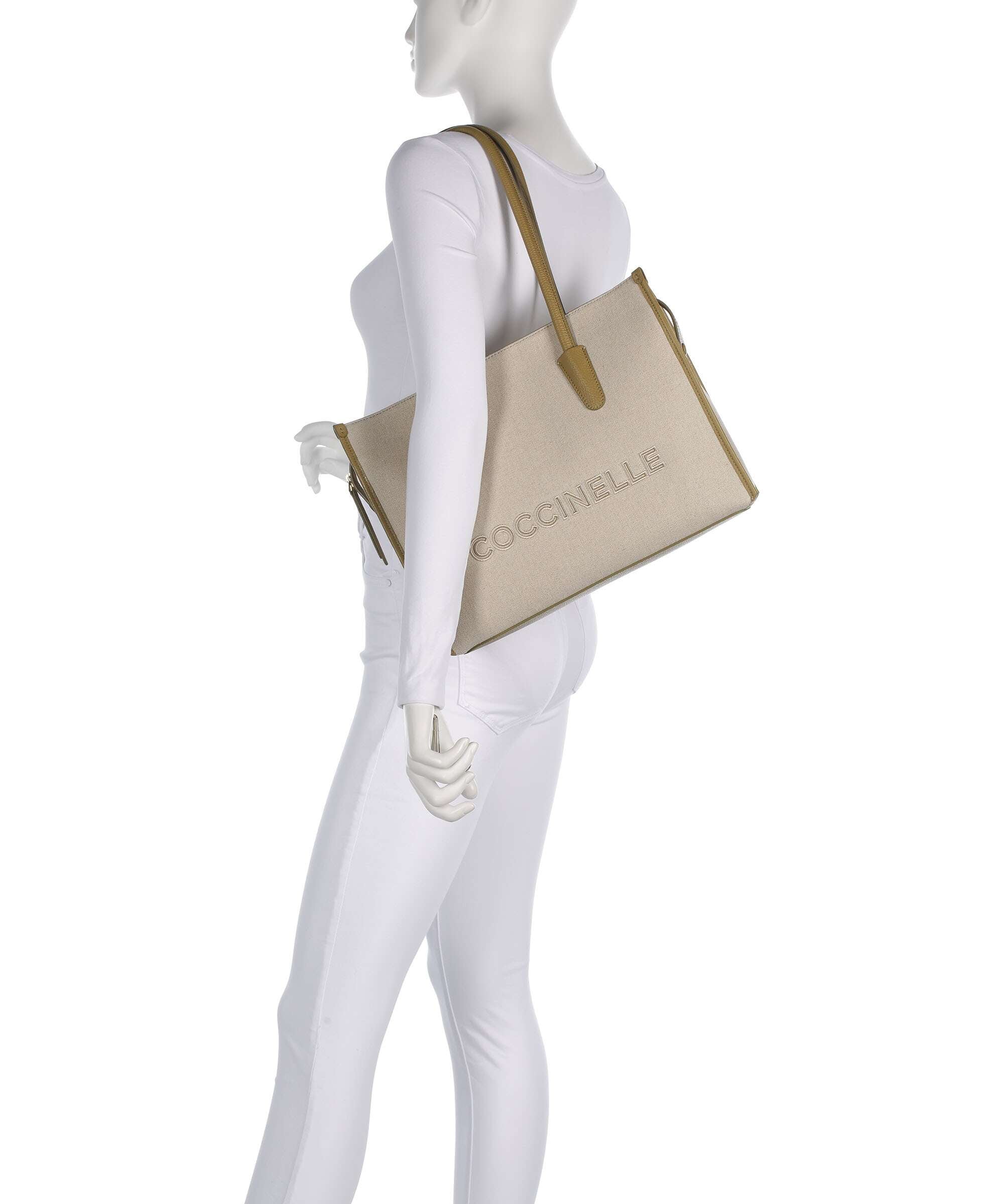 Coccinelle Myrtha Canvas Tote bag natural/seagrass - Image 3
