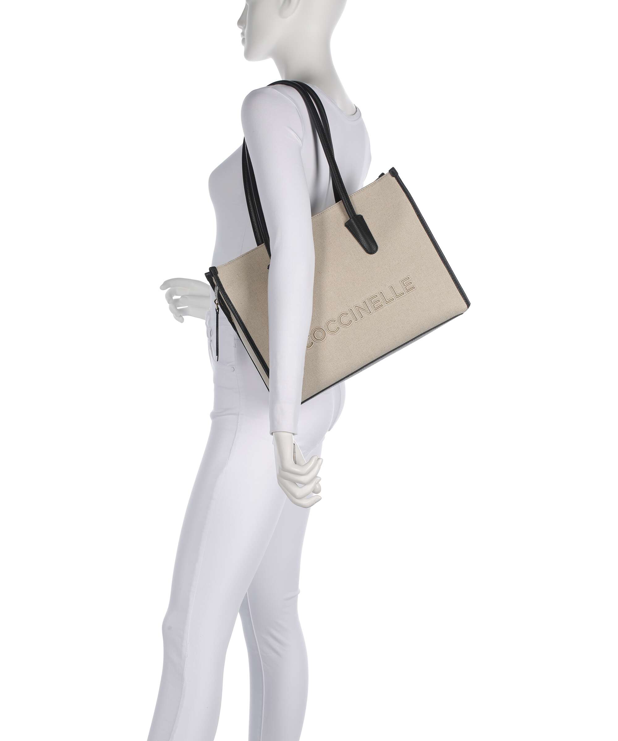 Coccinelle Myrtha Canvas Tote bag natural/noir - Image 3