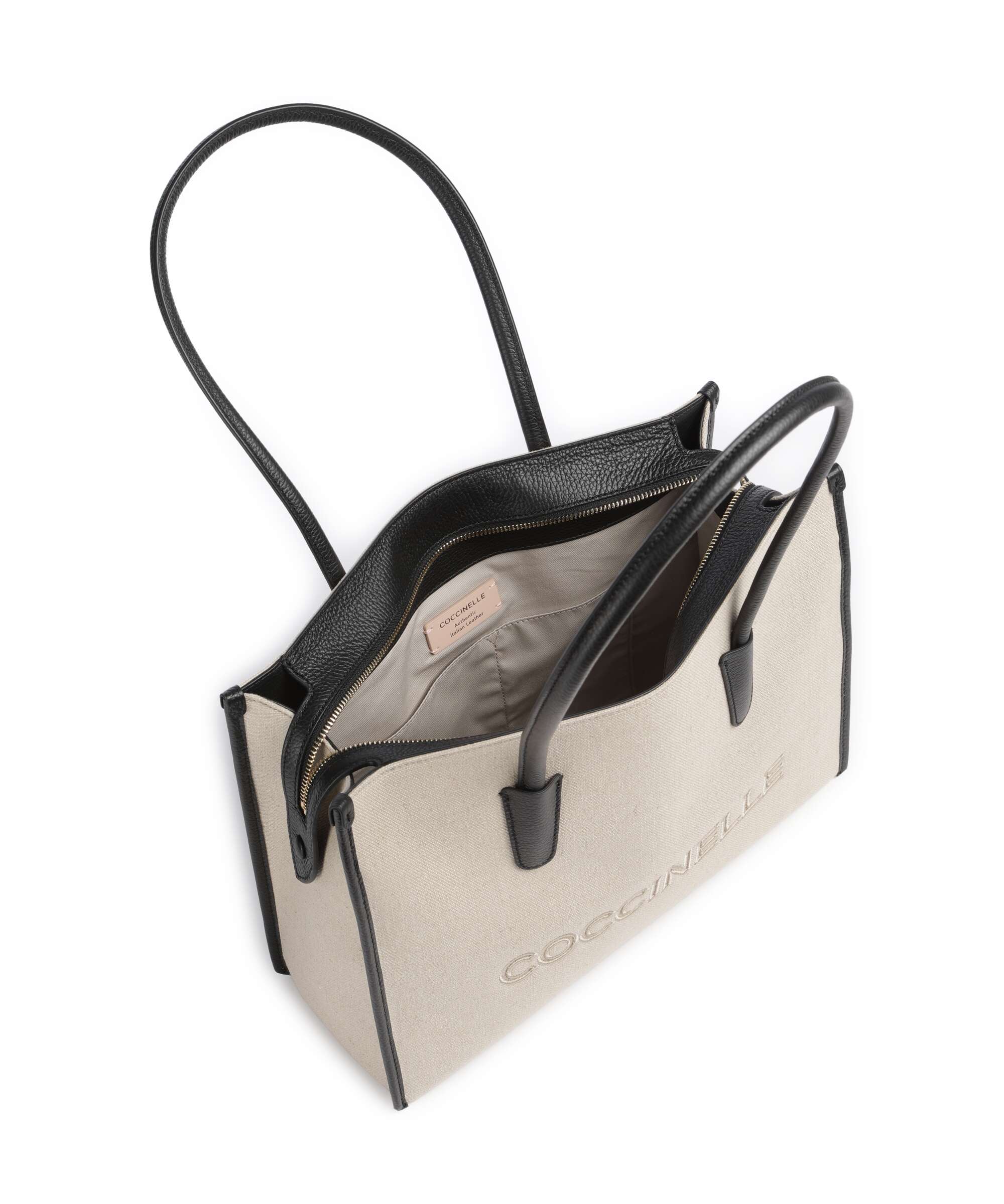Coccinelle Myrtha Canvas Tote bag natural/noir - Image 5