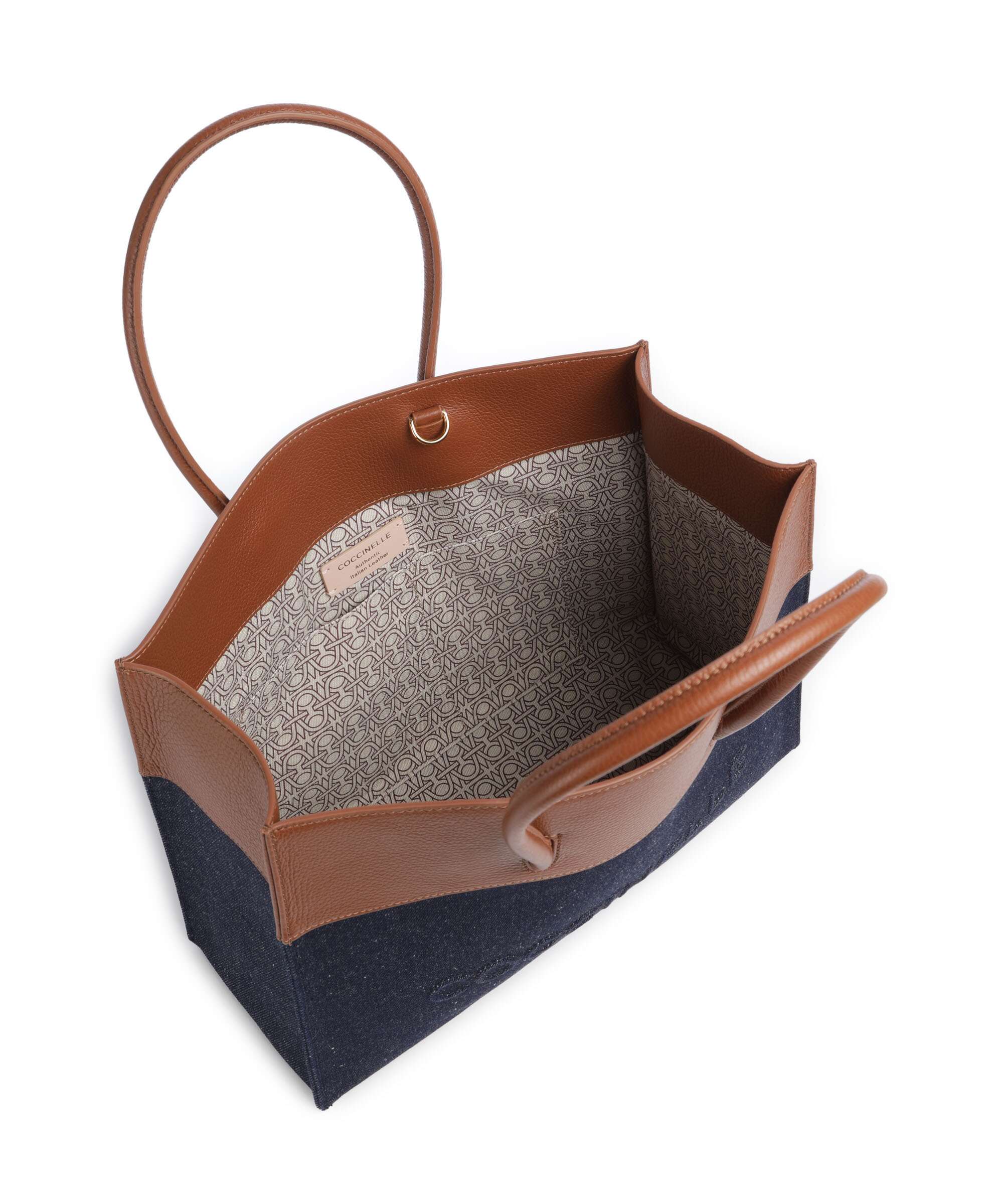 Coccinelle Myrtha Denim Tote bag blue/cognac - Image 6