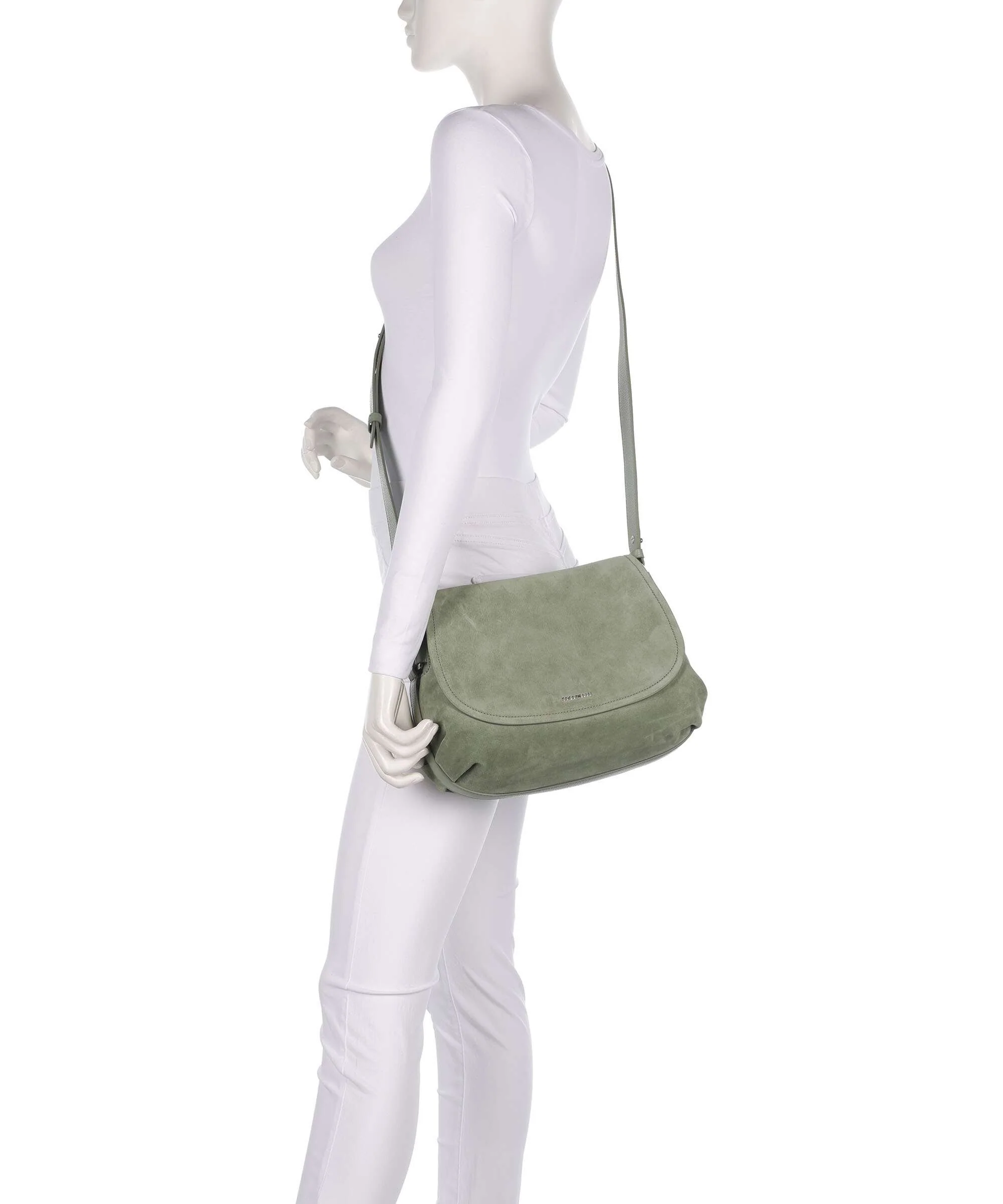 Coccinelle Rebekka Suede Shoulder bag greenery - Image 3
