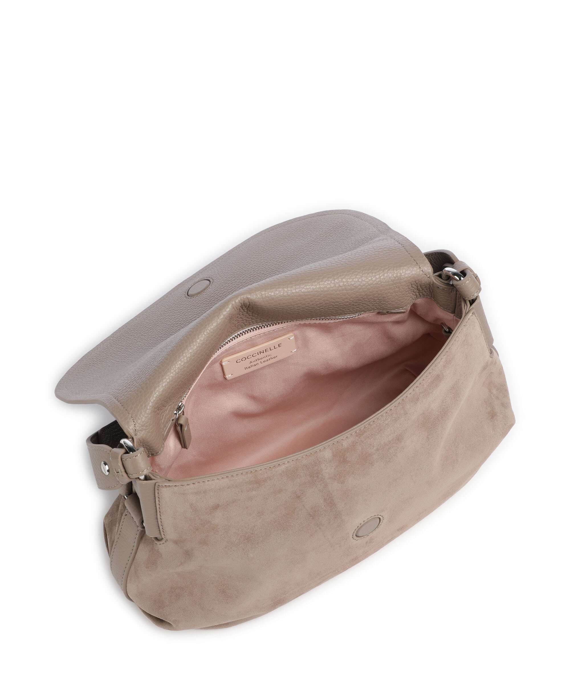 Coccinelle Rebekka Suede Shoulder bag warm taupe - Image 6