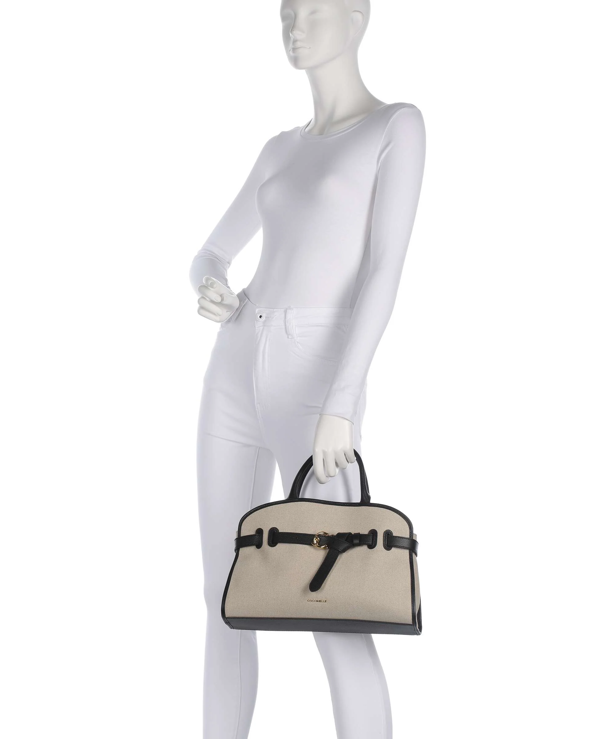 Coccinelle Sabine Canvas Handbag natural/noir - Image 3
