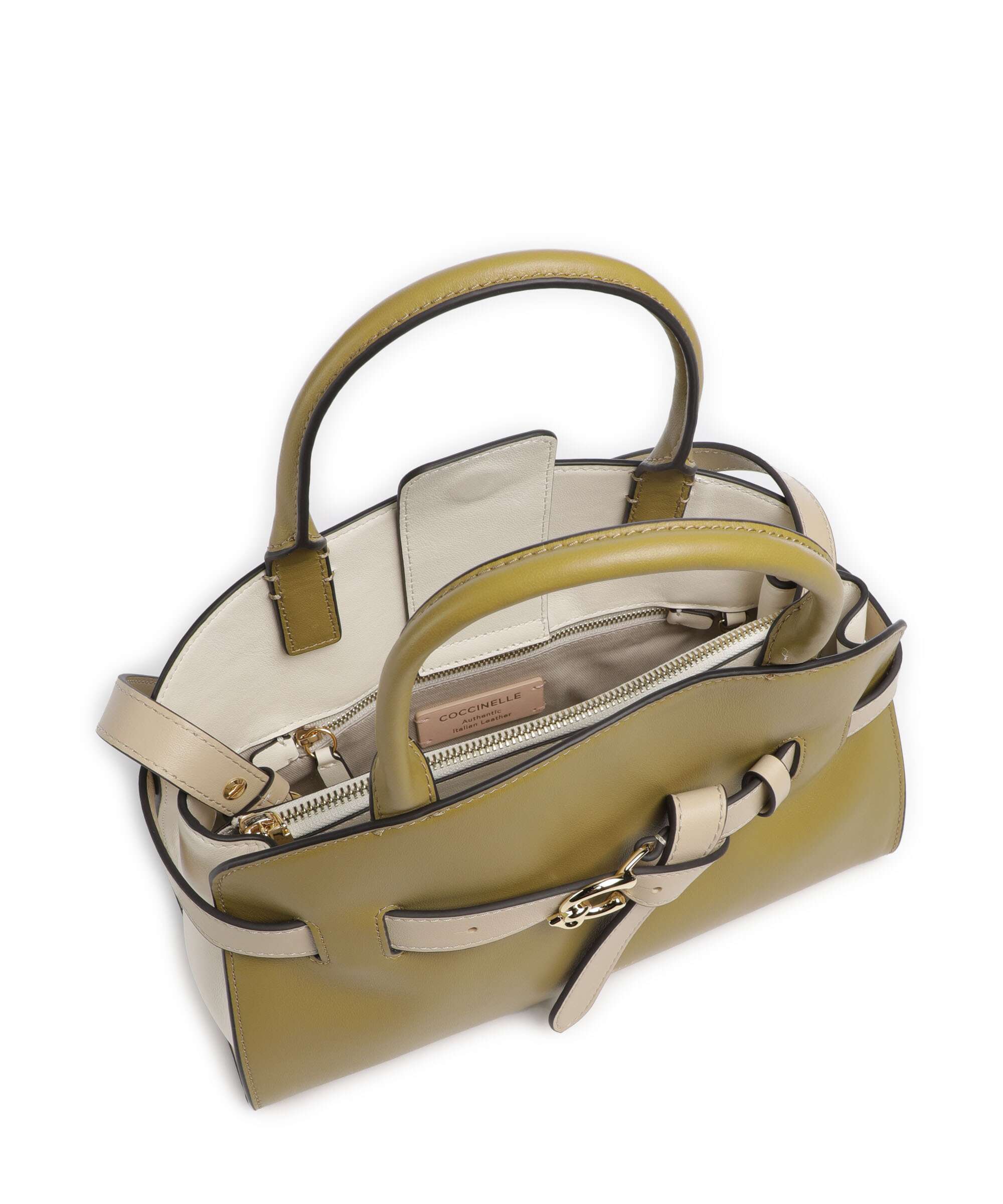 Coccinelle Sabine New Tricolor Handbag seagrass/pearl/sandshell - Image 4