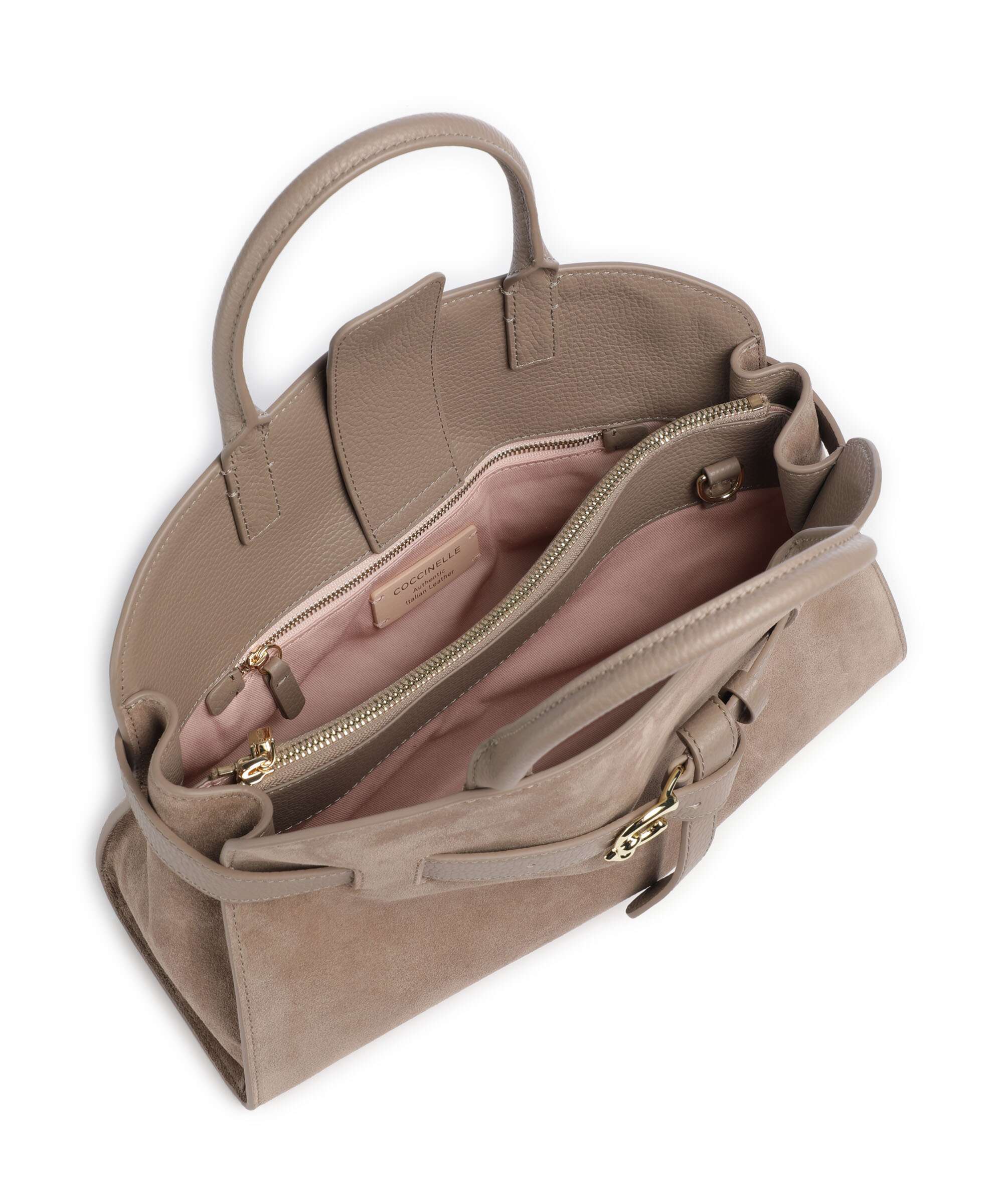 Coccinelle Sabine Suede Handbag warm taupe - Image 5