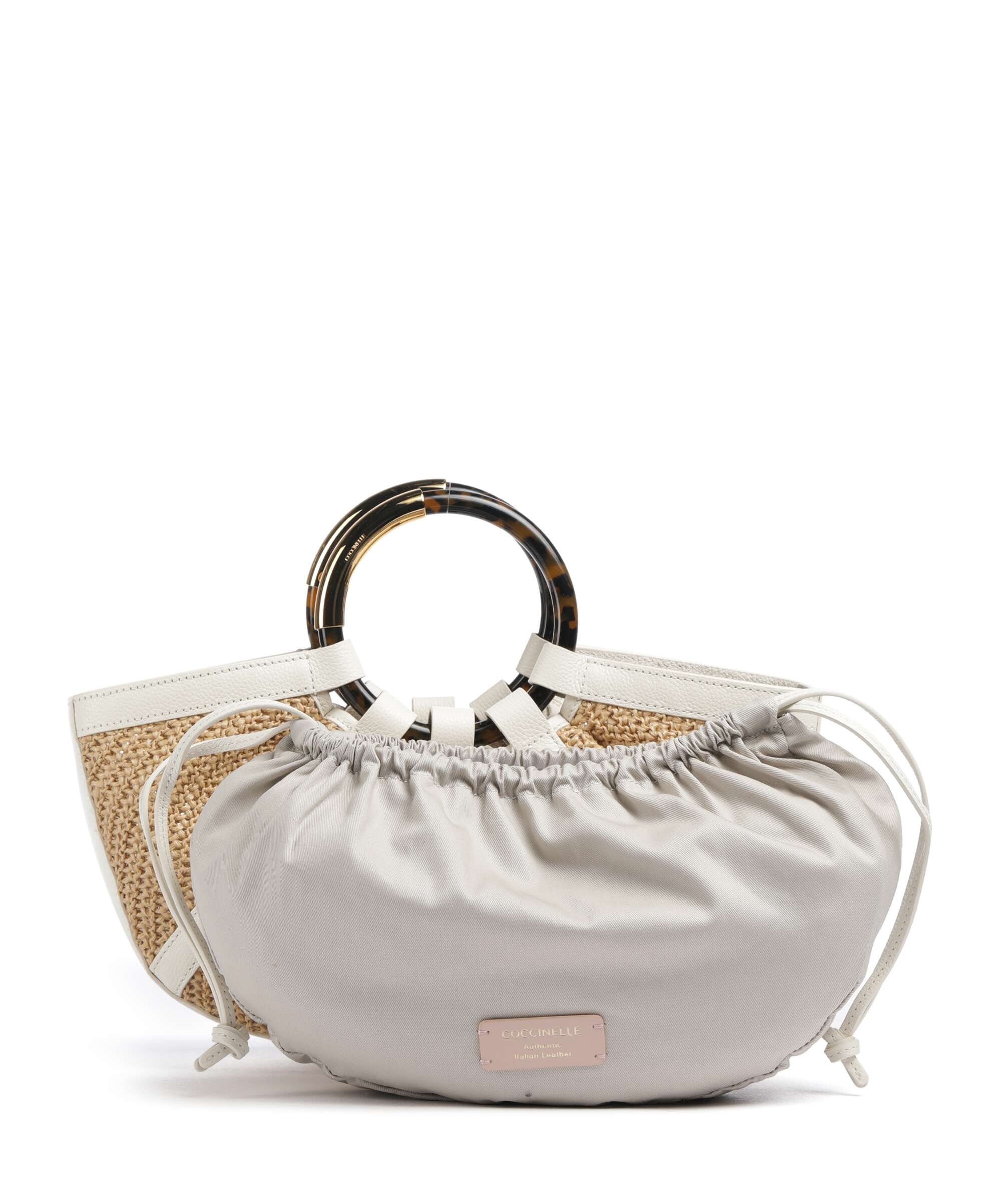 Coccinelle Shell Straw Handbag natural/pearl - Image 2