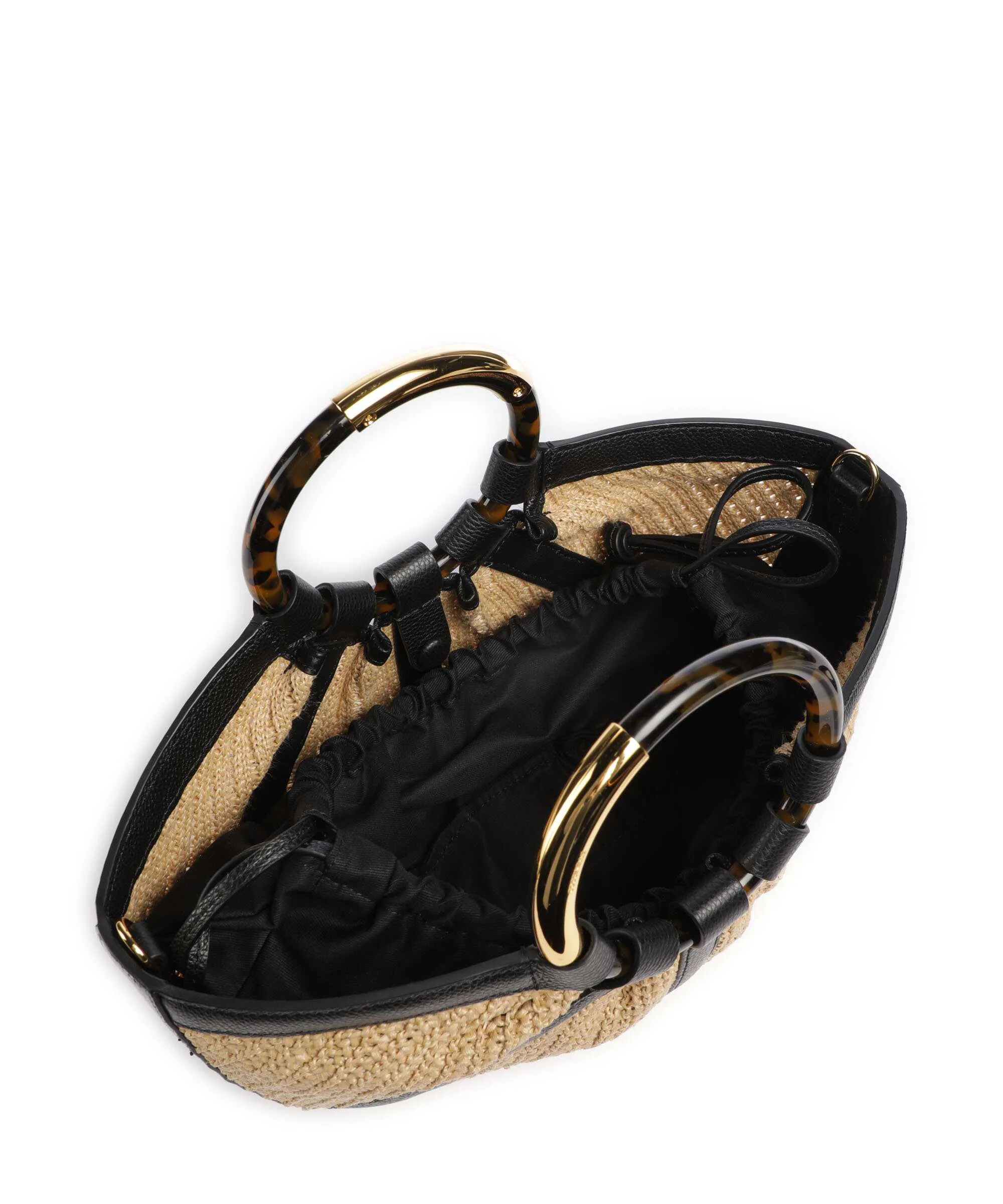 Coccinelle Shell Straw Handbag natural/noir - Image 7