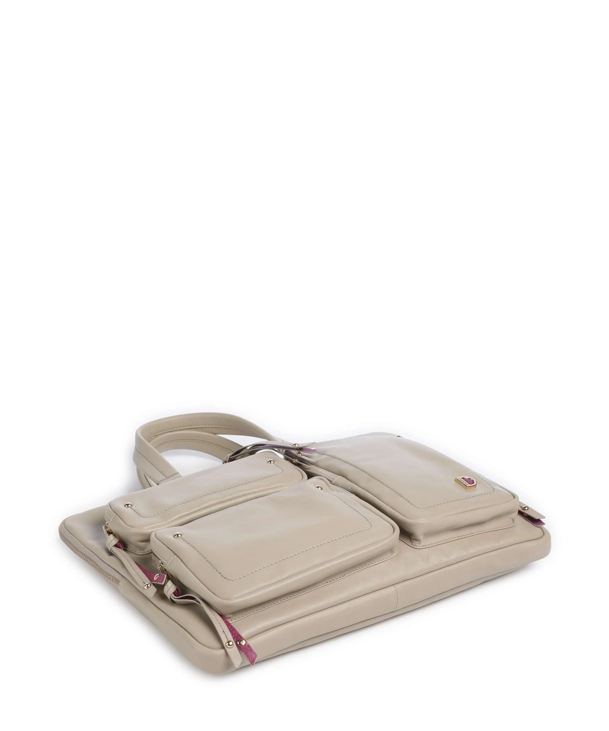DuDu Bags Pocket Dots Laptop bag sand grey - Image 4