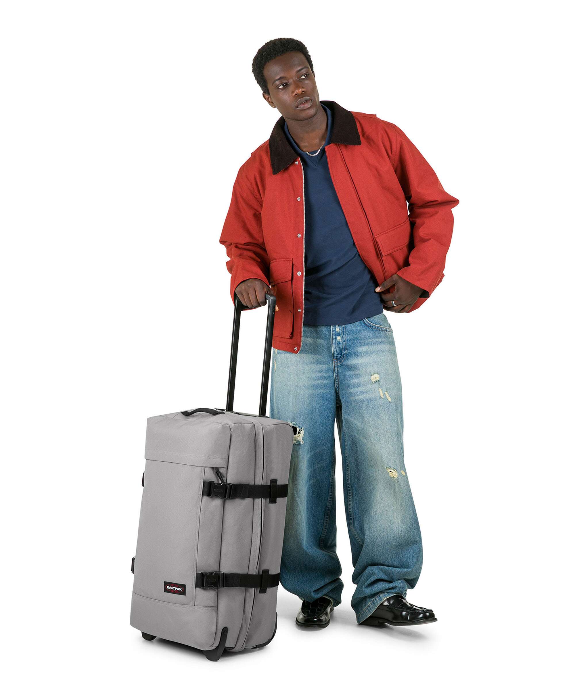 Eastpak Tranverz M Travel bag with wheels pebble grey - Image 3