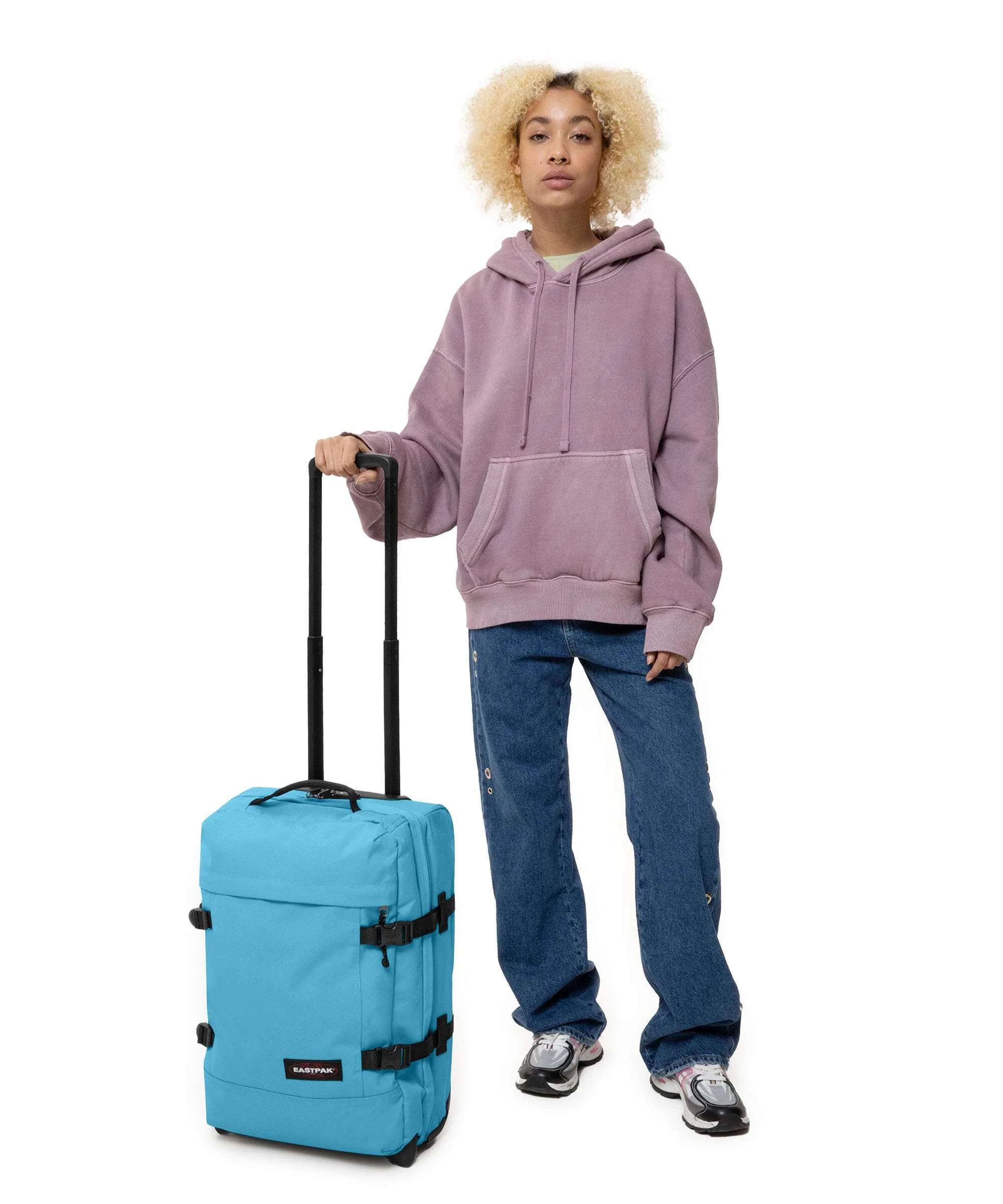 Eastpak Tranverz S Travel bag with wheels dive blue - Image 3