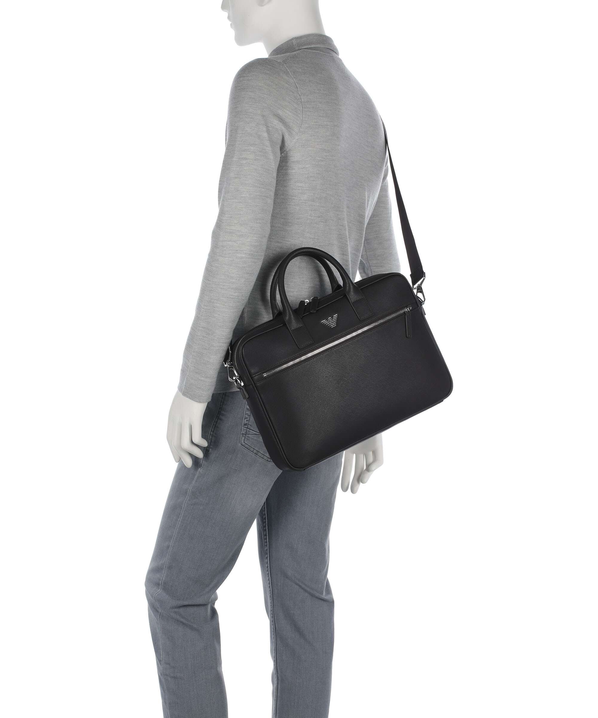 Emporio Armani Business Regenerated Briefcase ebony - Image 3