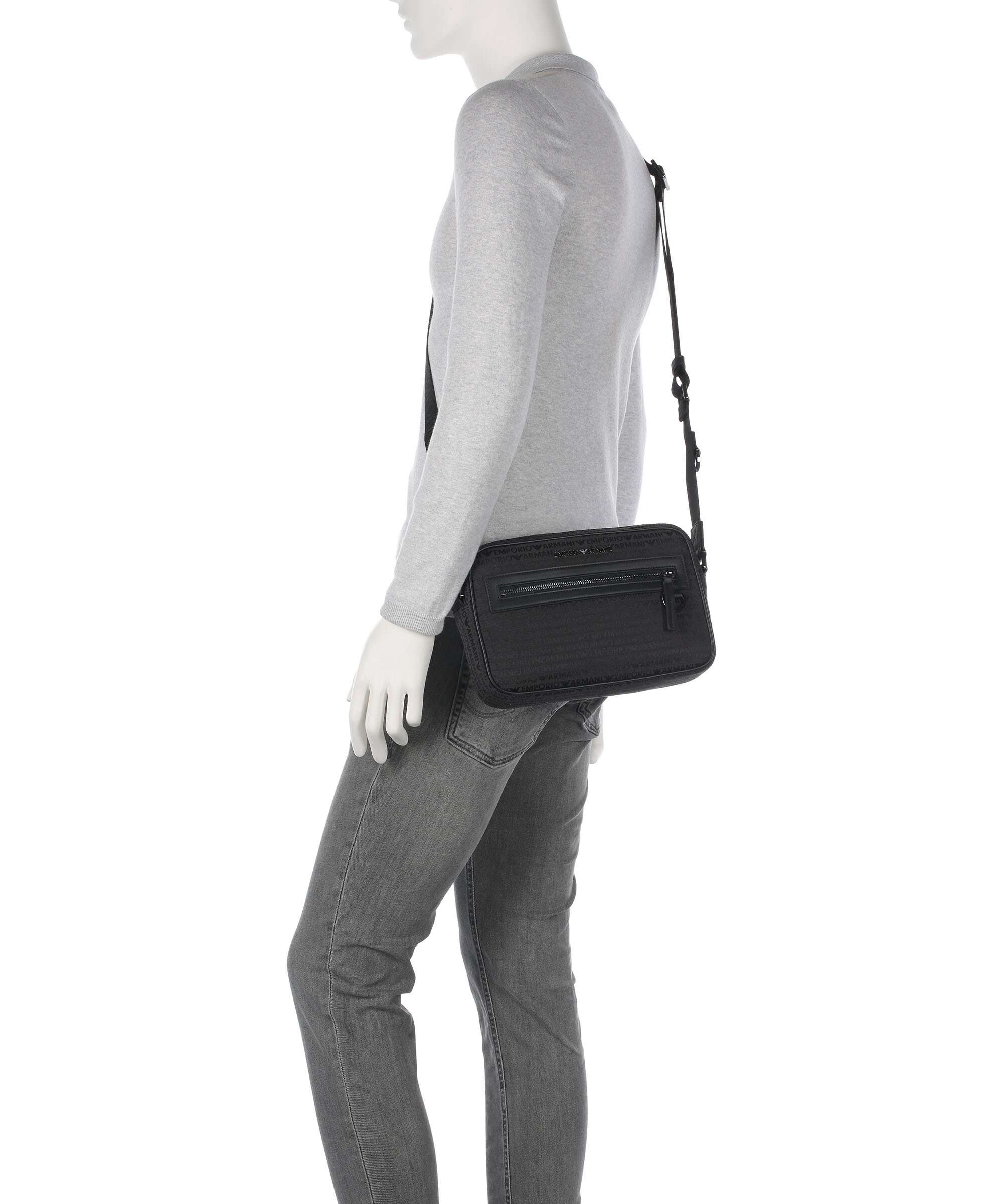 Emporio Armani Logo Jacquard Crossbody bag bristol black - Image 3
