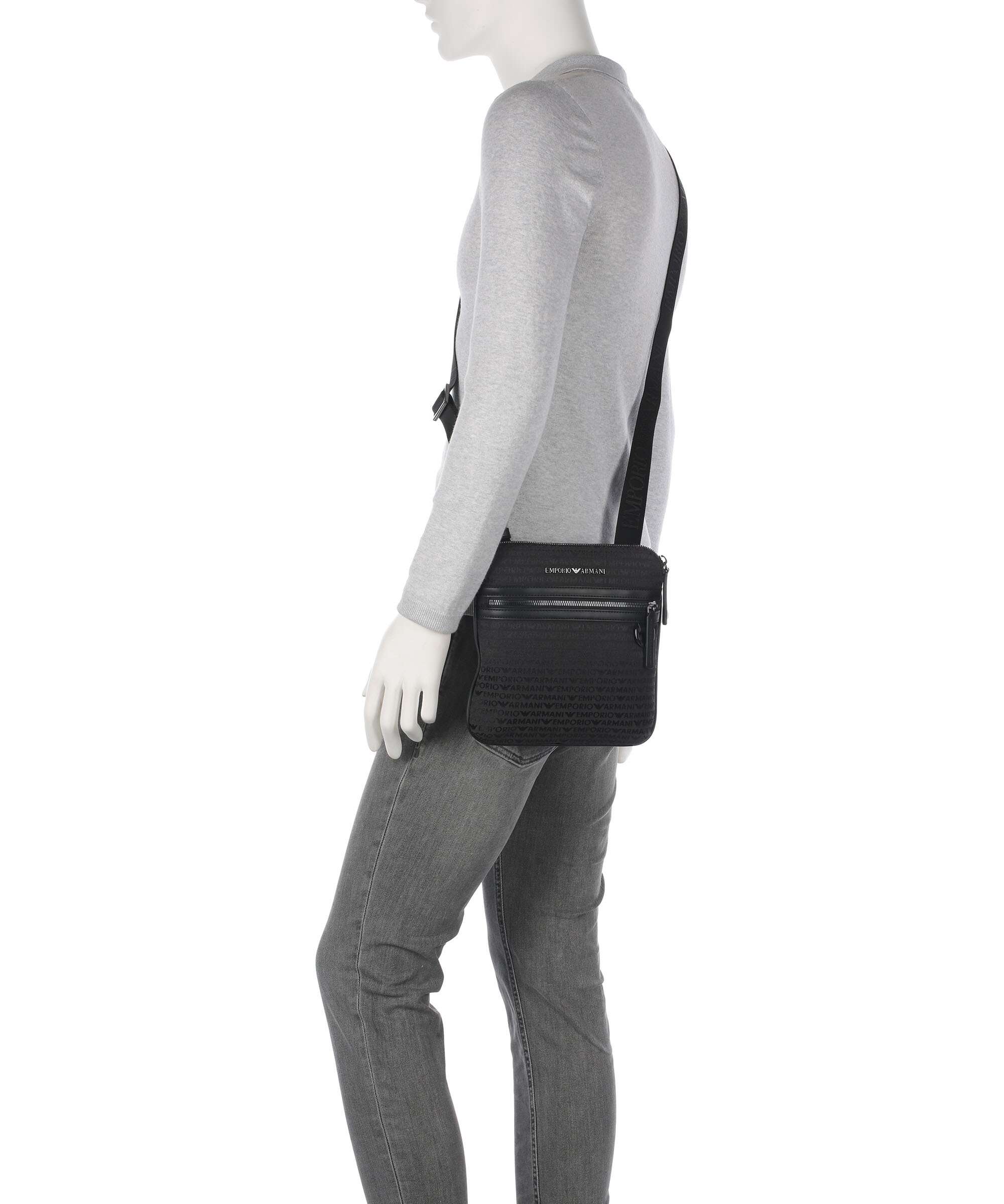 Emporio Armani Logo Jacquard Crossbody bag bristol black - Image 3