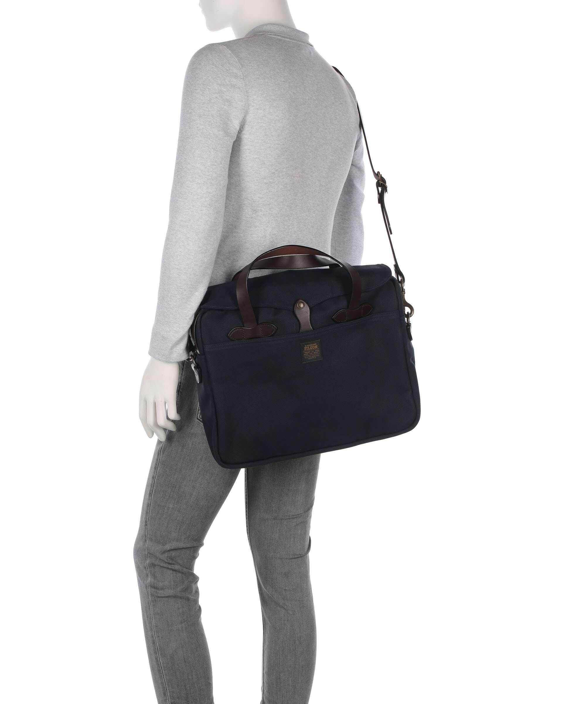 Filson Luggage Twill Briefcase navy - Image 3