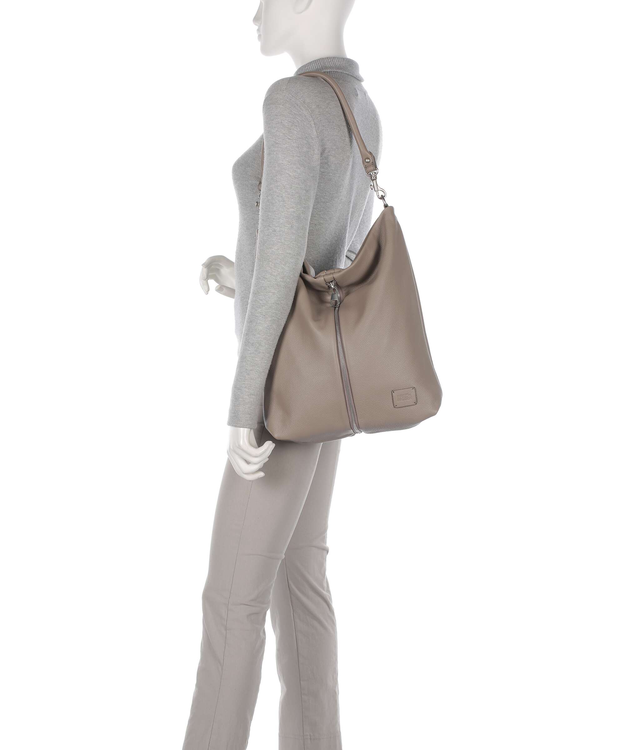 FredsBruder Feeling Good Zip Hobo bag warm grey - Image 3