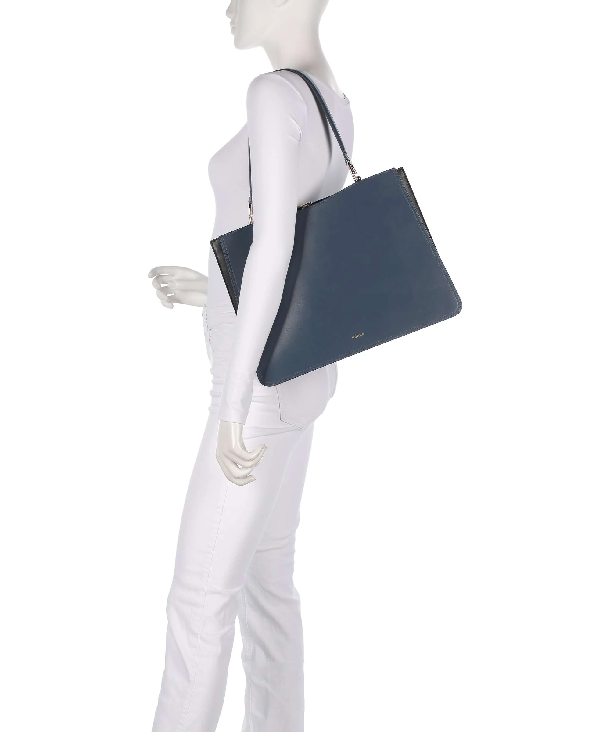 Furla Agata L Tote bag grigio blu/nero - Image 3