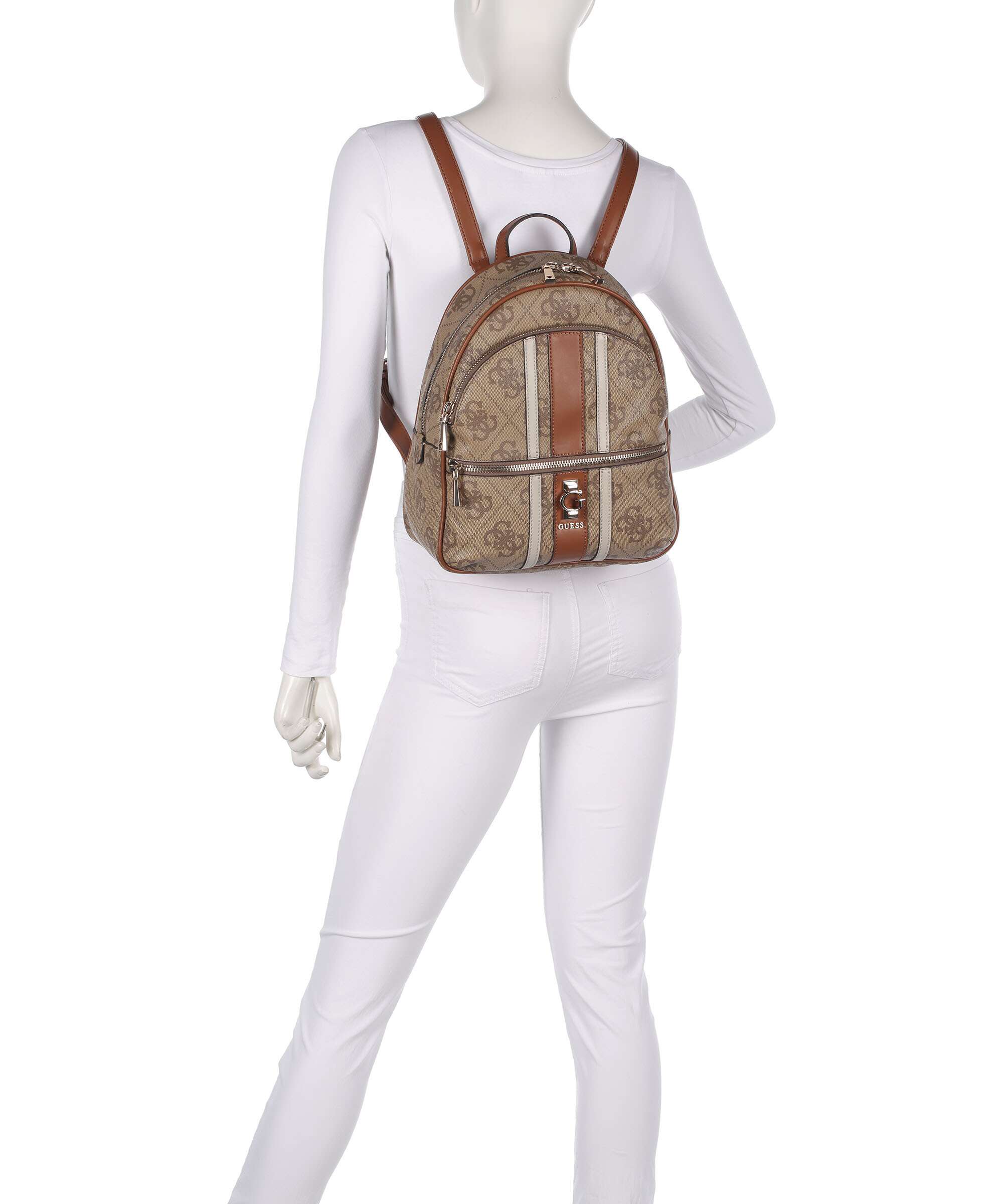 Guess Erenia Backpack latte logo - Image 3