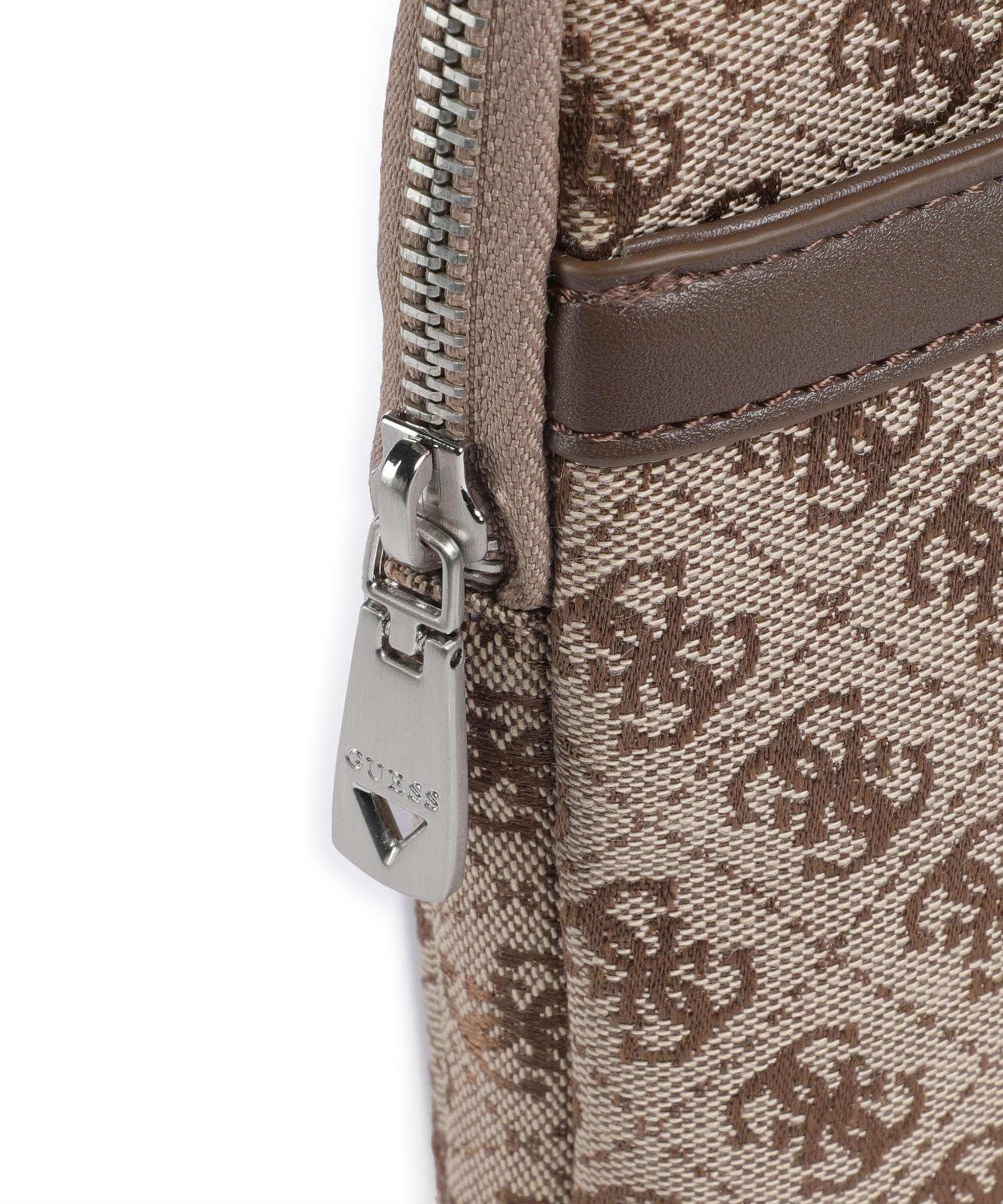 Guess Milano 4G Jacquard Stripe Crossbody bag beige/brown - Image 4