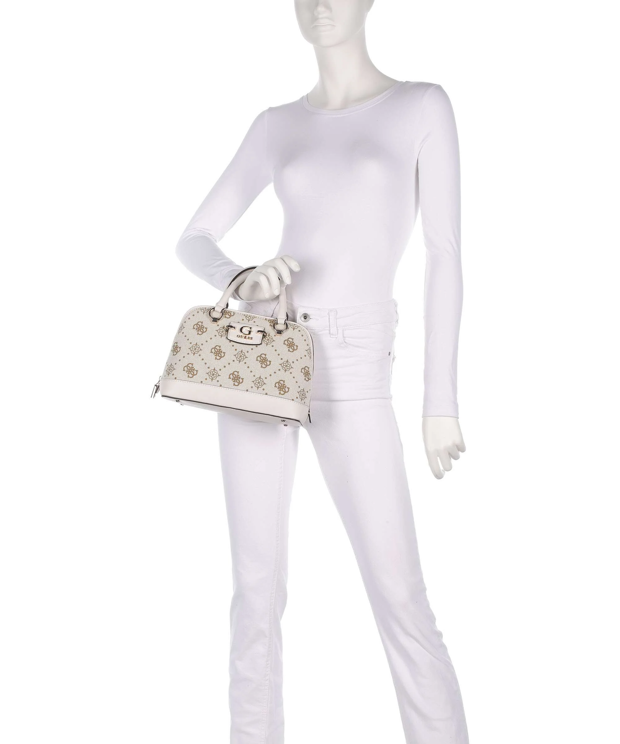 Guess Neda 4G Peony Logo Handbag offwhite logo - Image 3