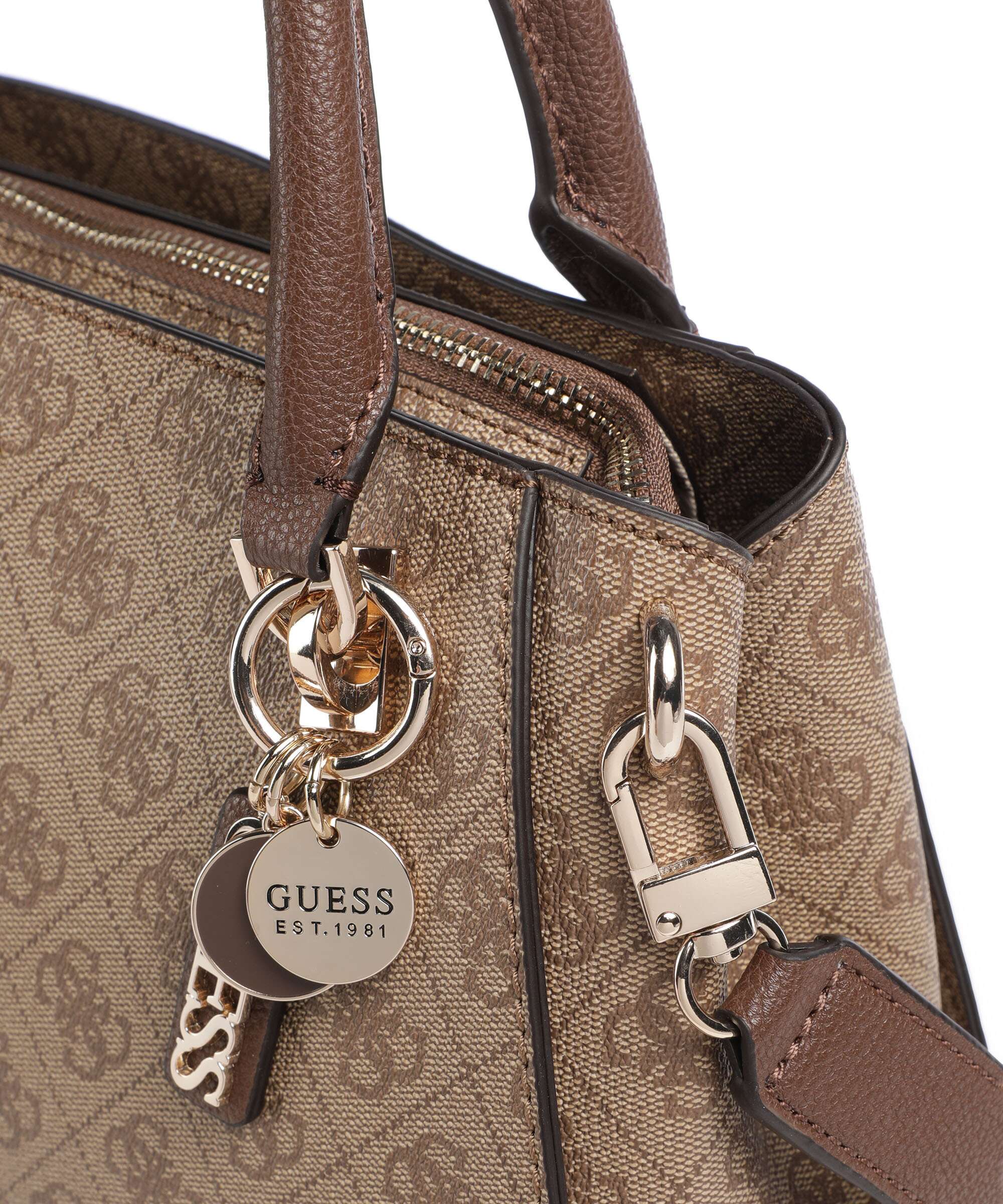 Guess Noelle 4G Logo Handbag latte logo/brown - Image 4