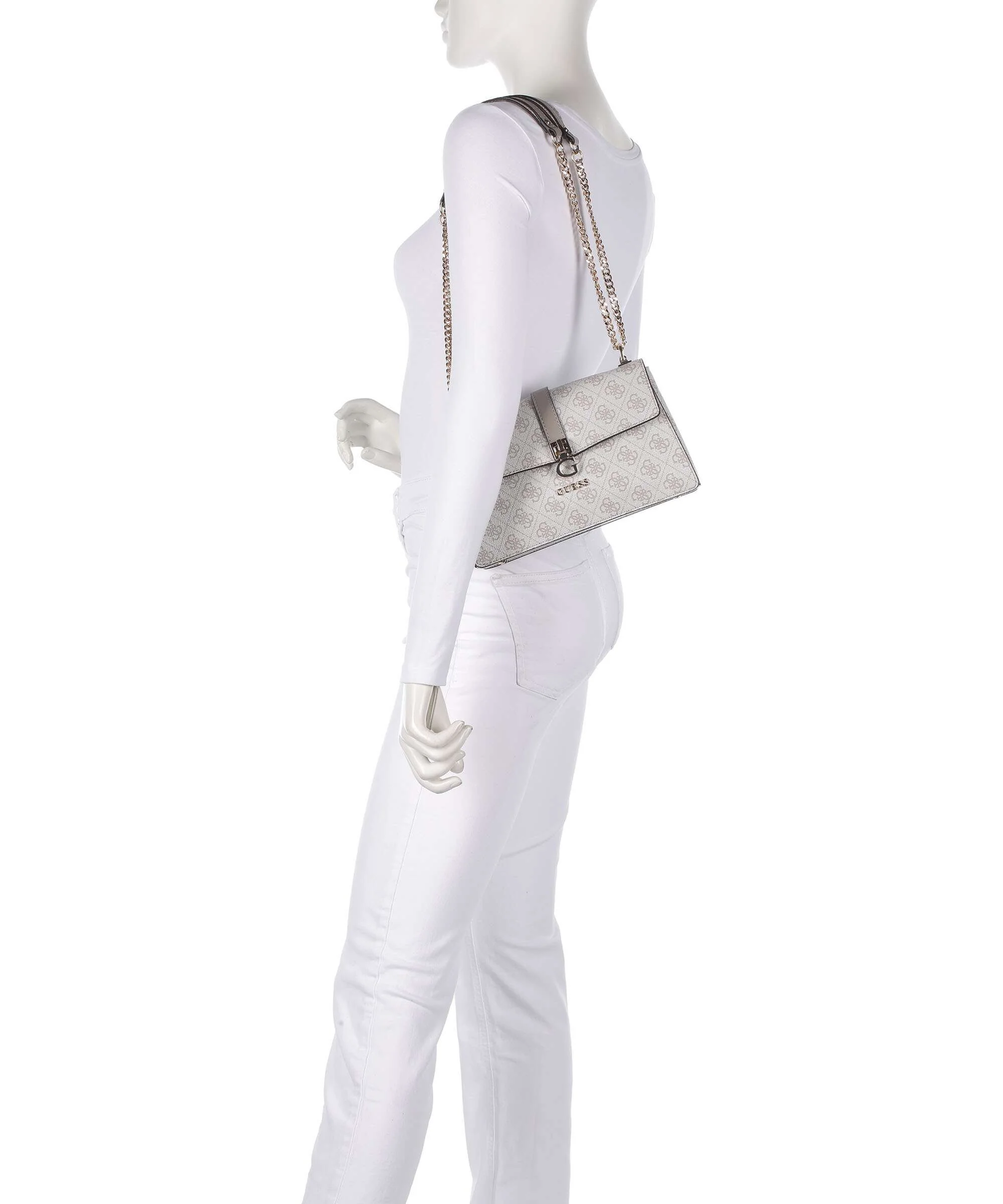 Guess Zamira Shoulder bag dark taupe logo - Image 3