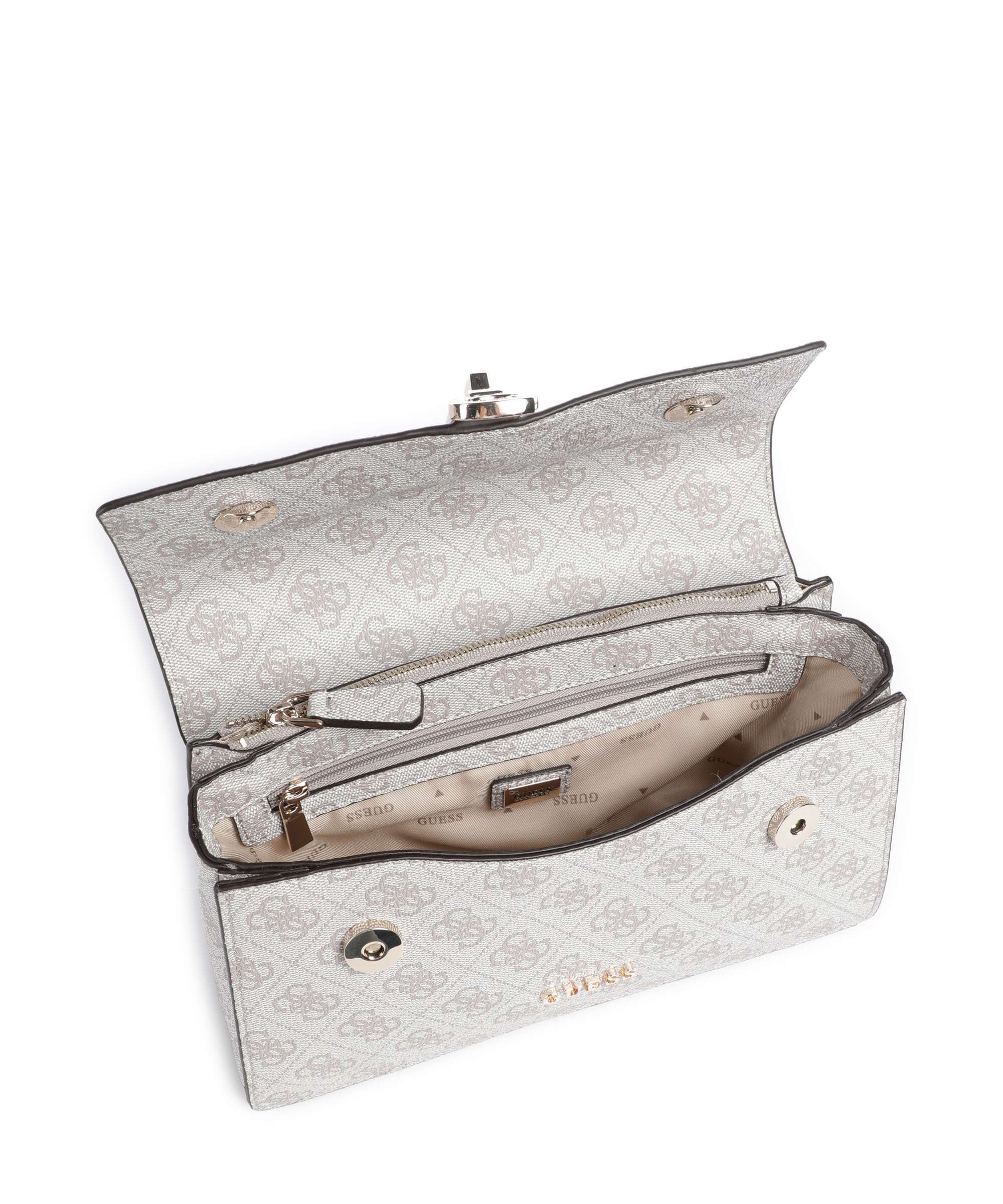 Guess Zamira Shoulder bag dark taupe logo - Image 7