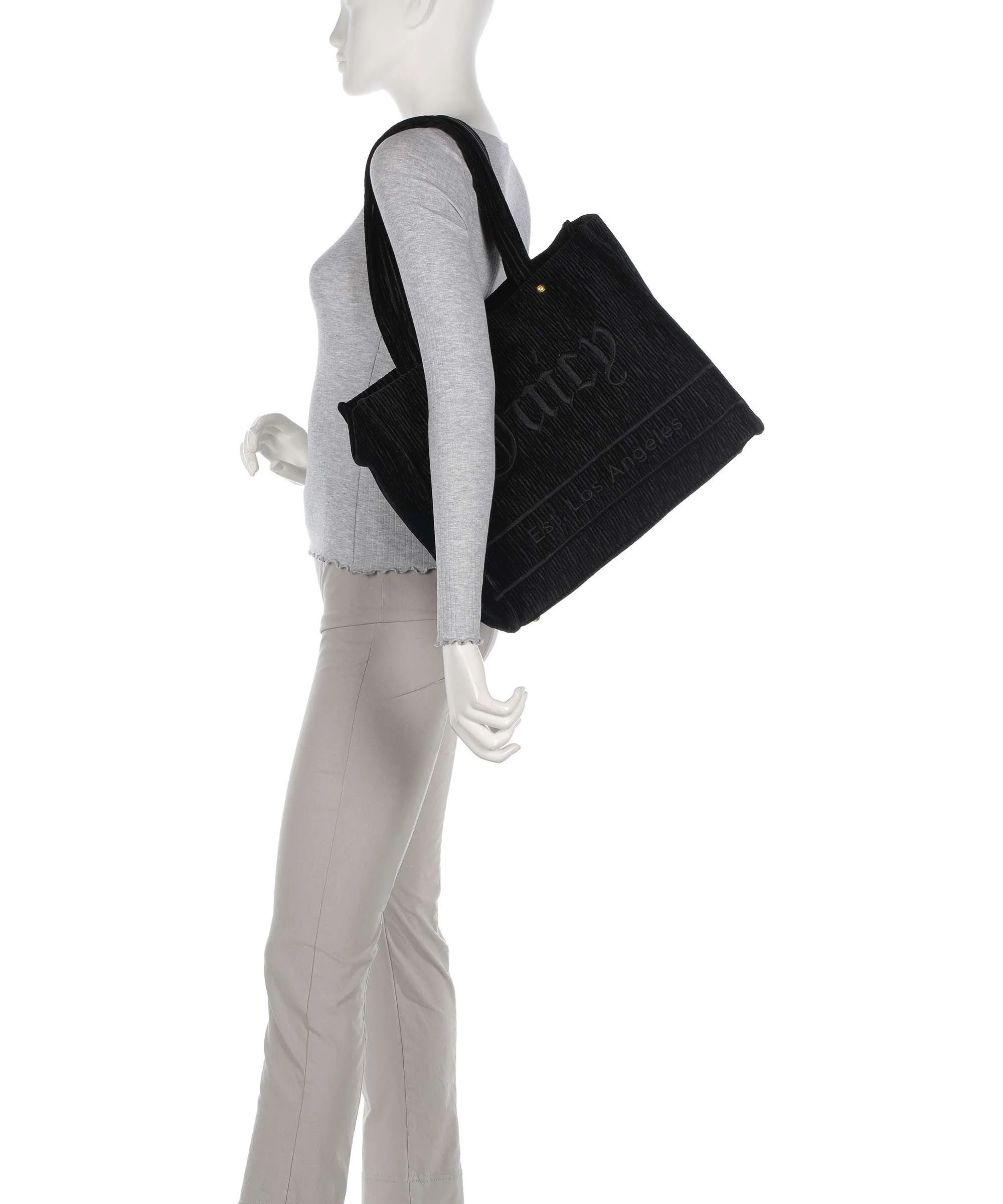 Juicy Couture Iris Crinkled Velvet L Tote bag black - Image 3