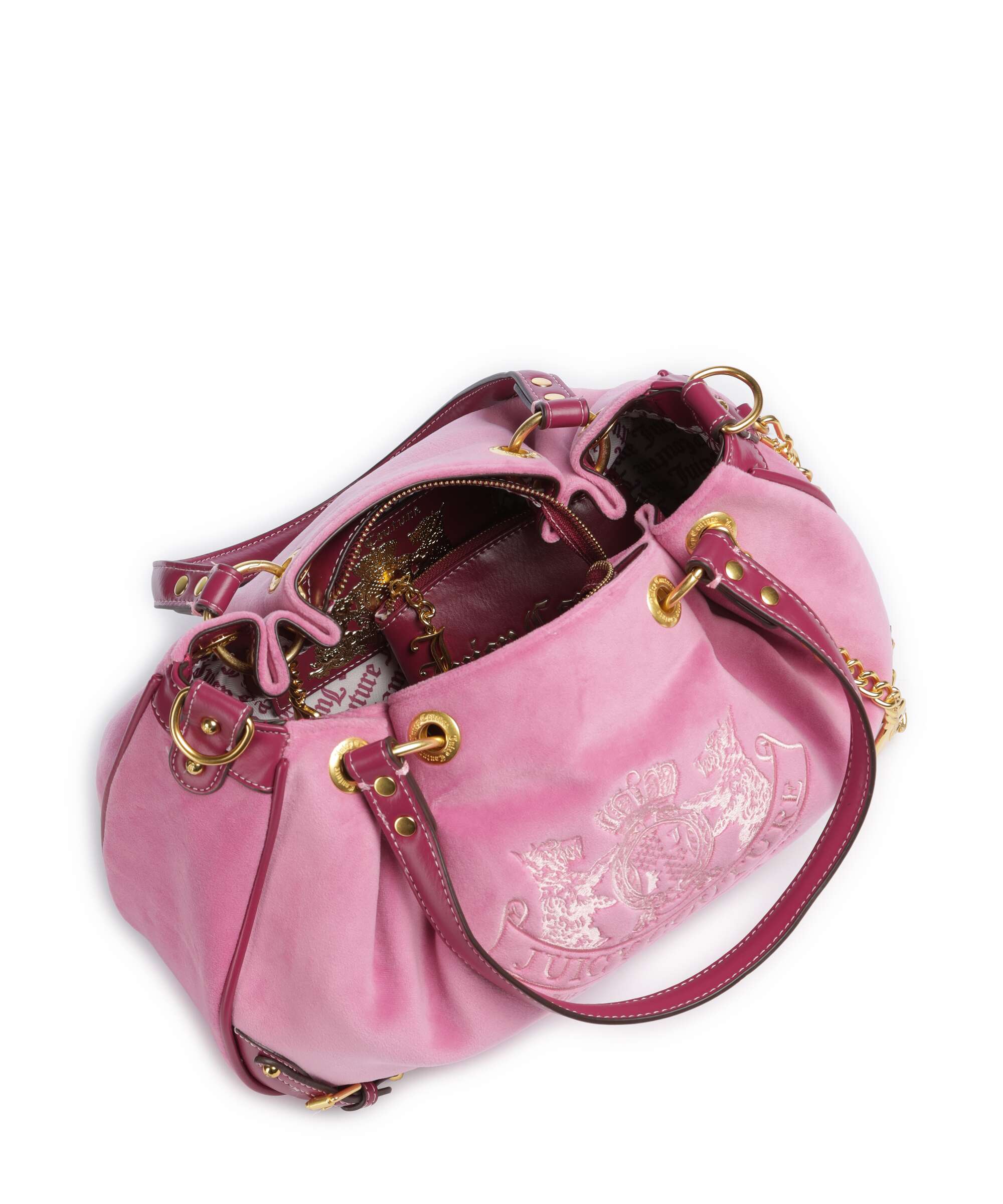 Juicy Couture Twig Narrative Velvet M Hobo bag super pink - Image 7