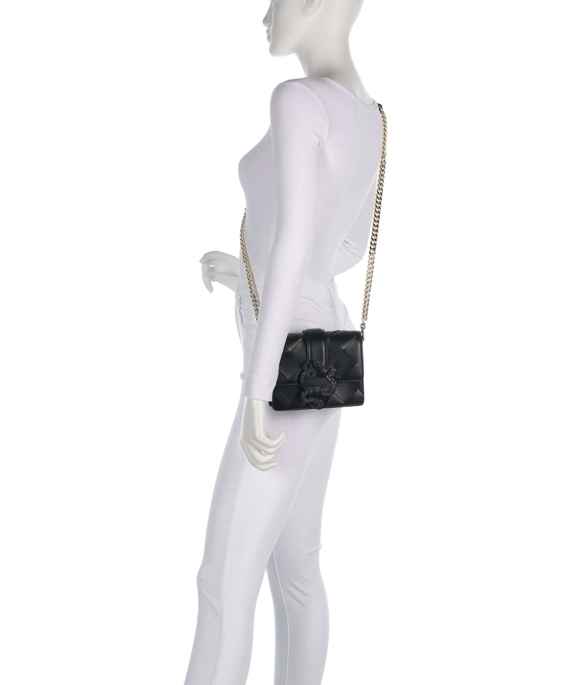 Just Cavalli Iconic Snakes Braided Crossbody bag black - Image 3