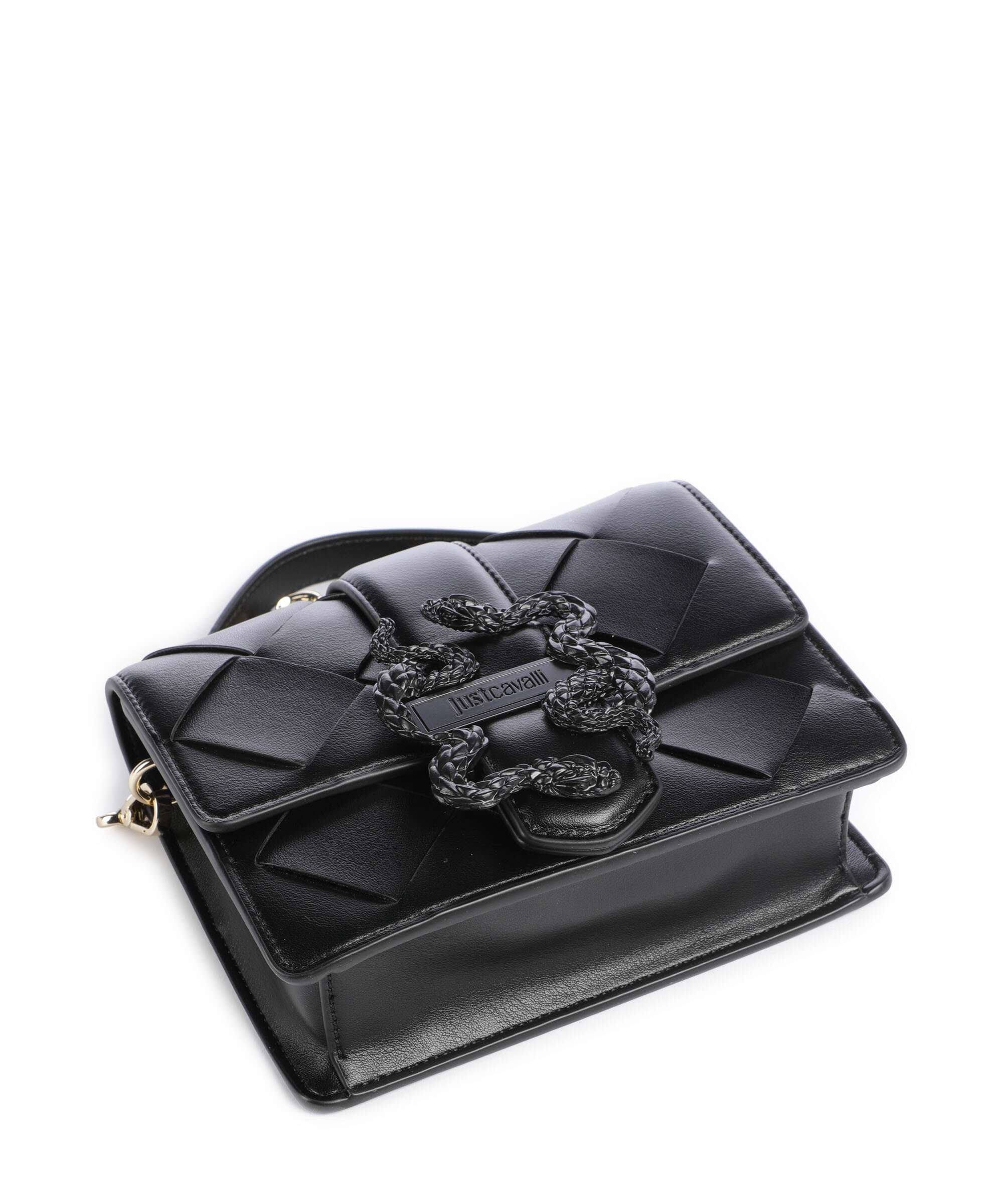 Just Cavalli Iconic Snakes Braided Crossbody bag black - Image 5