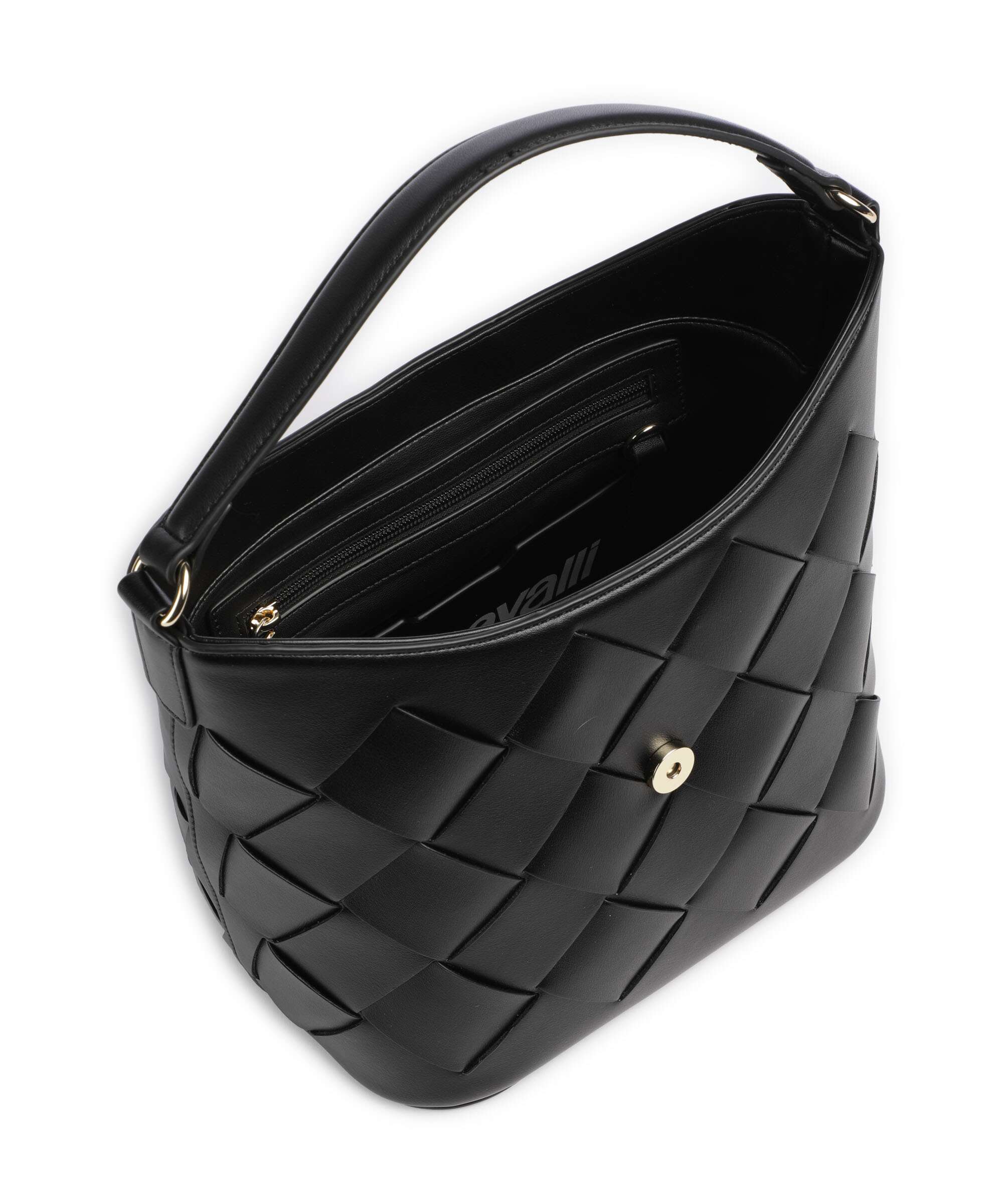 Just Cavalli Iconic Snakes Braided Hobo bag black - Image 5