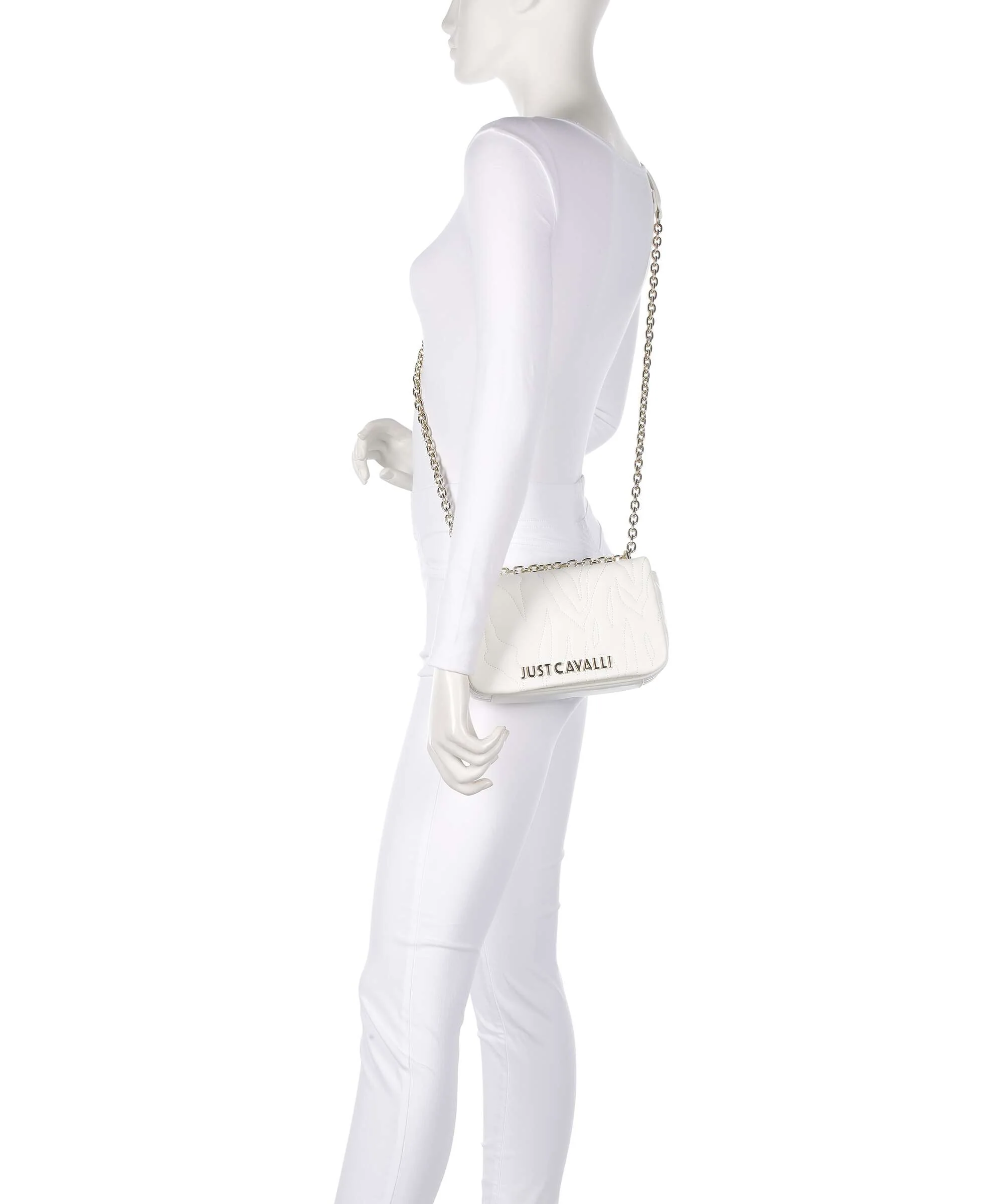 Just Cavalli Quilted Zebra Shoulder bag white - Image 3