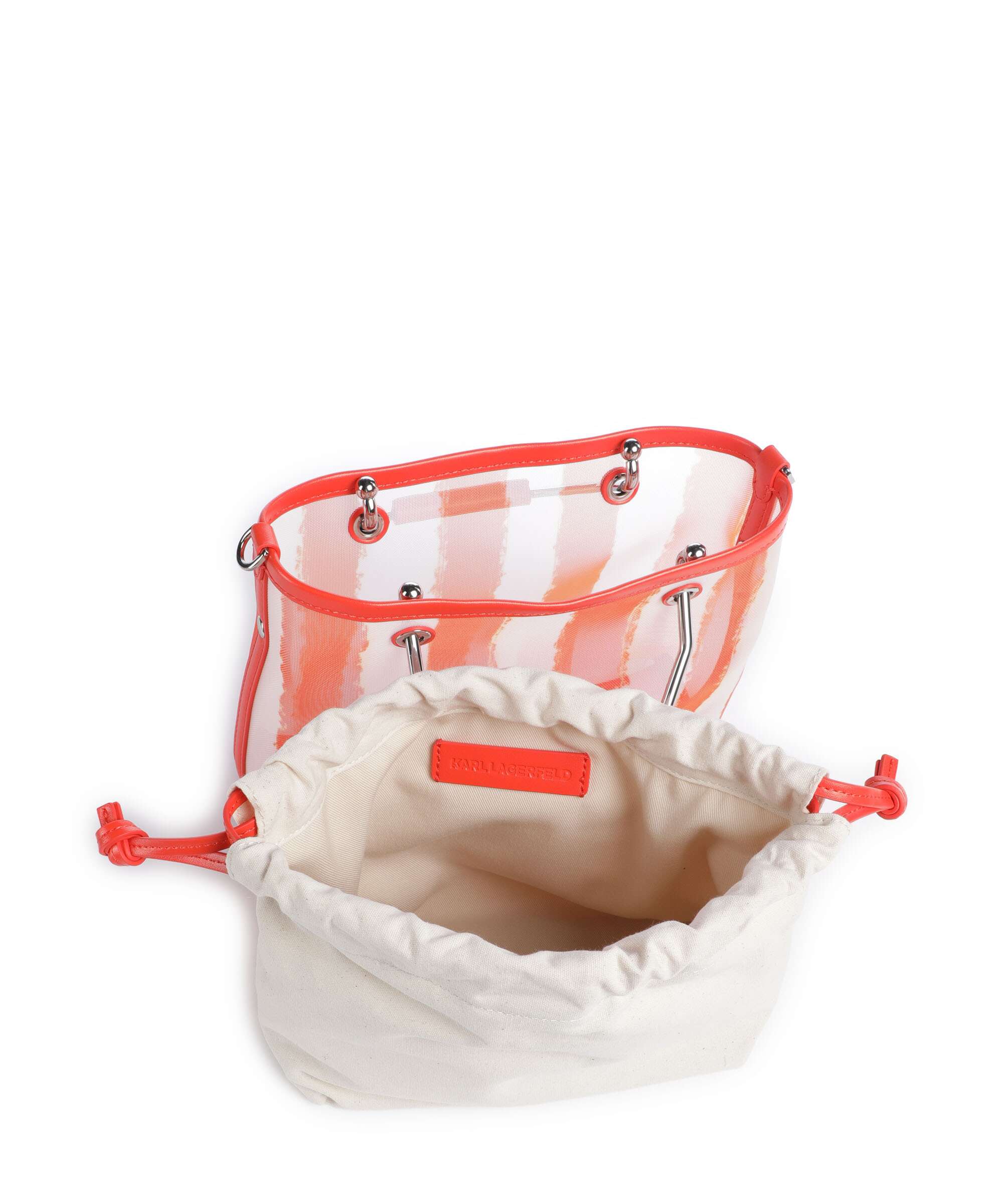 Karl Lagerfeld Ikon Small Handbag grapefruit stripes - Image 6
