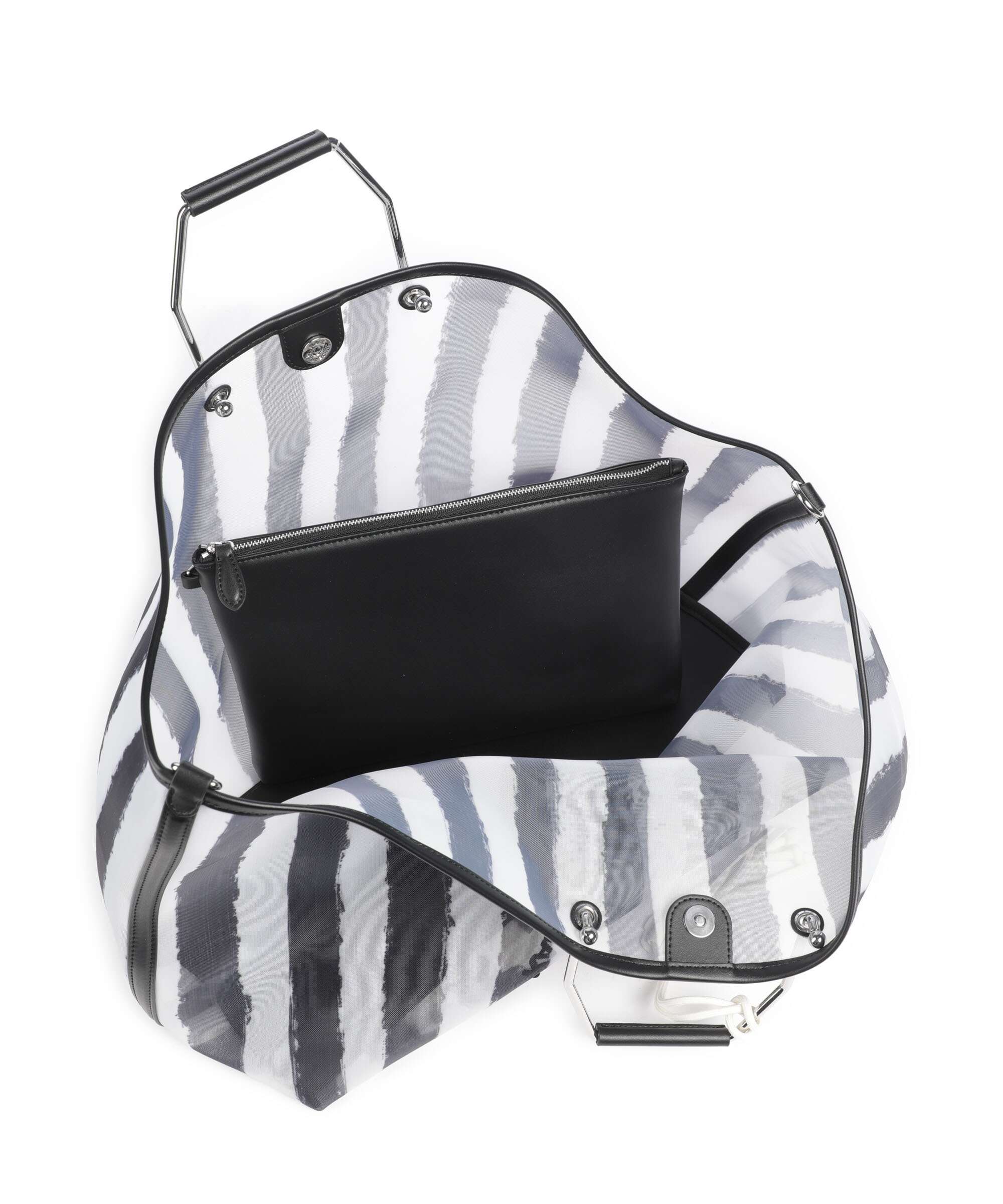 Karl Lagerfeld Ikon XXL Handbag black stripes - Image 6