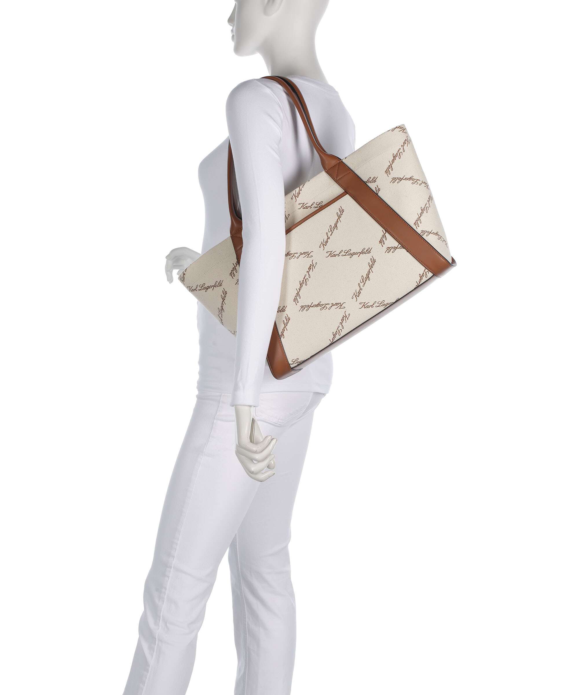Karl Lagerfeld K/Ville Small Tote bag natural canvas/tan - Image 3