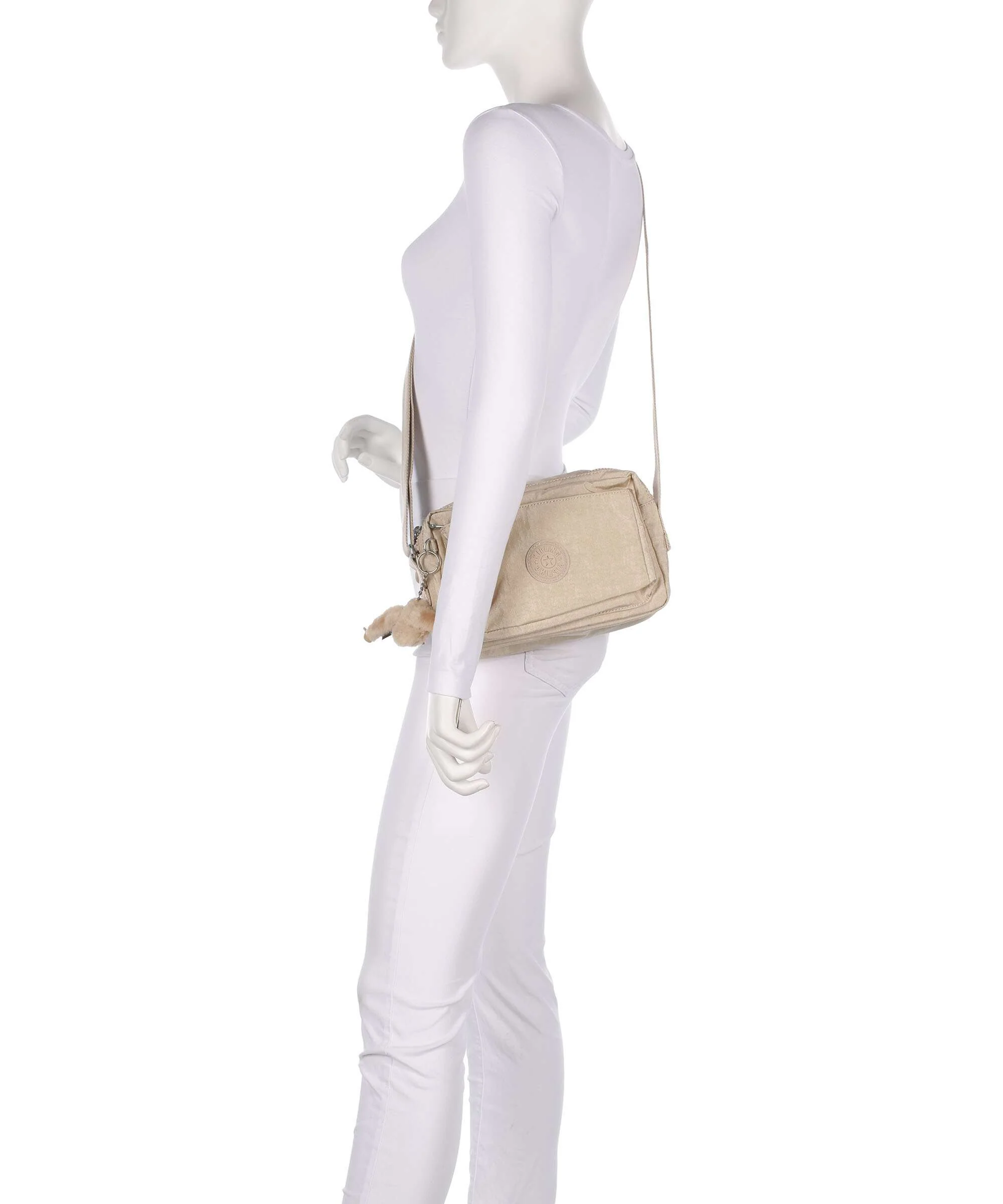 Kipling Basic Abanu M Crossbody bag sparkled beige - Image 3