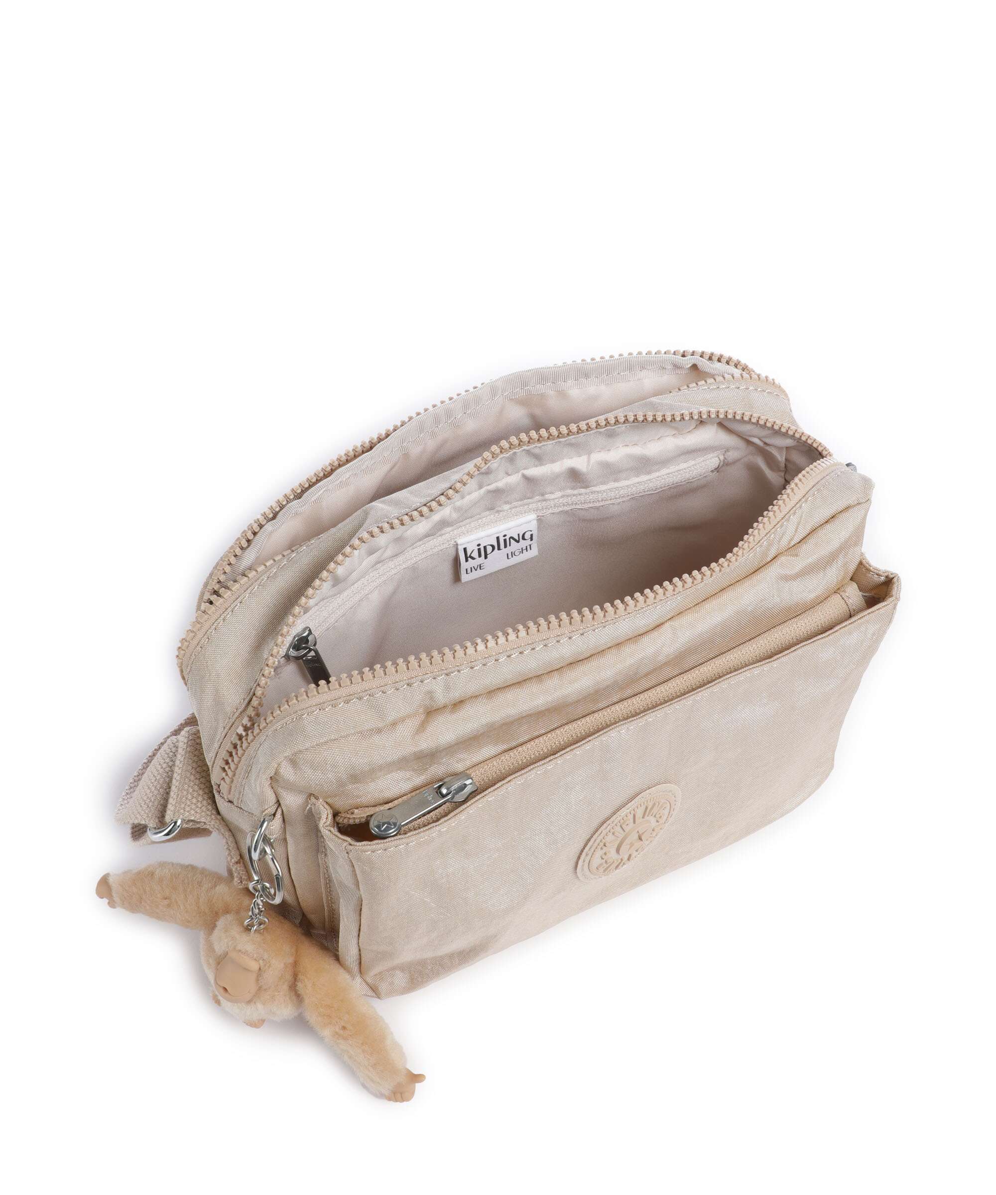 Kipling Basic Abanu M Crossbody bag sparkled beige - Image 6