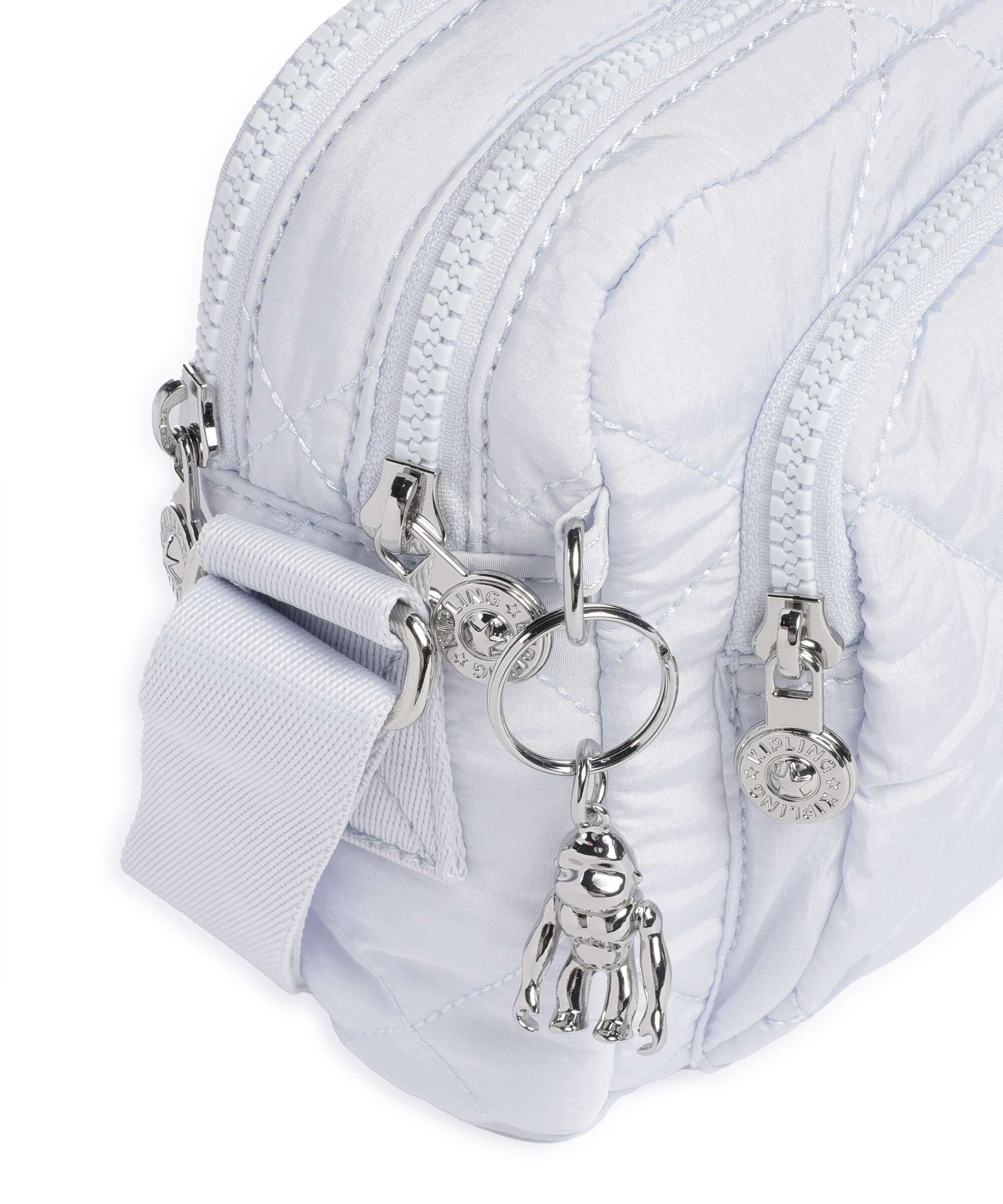 Kipling Crinkled Quilt Abanu M Zip Crossbody bag water blue - Image 4