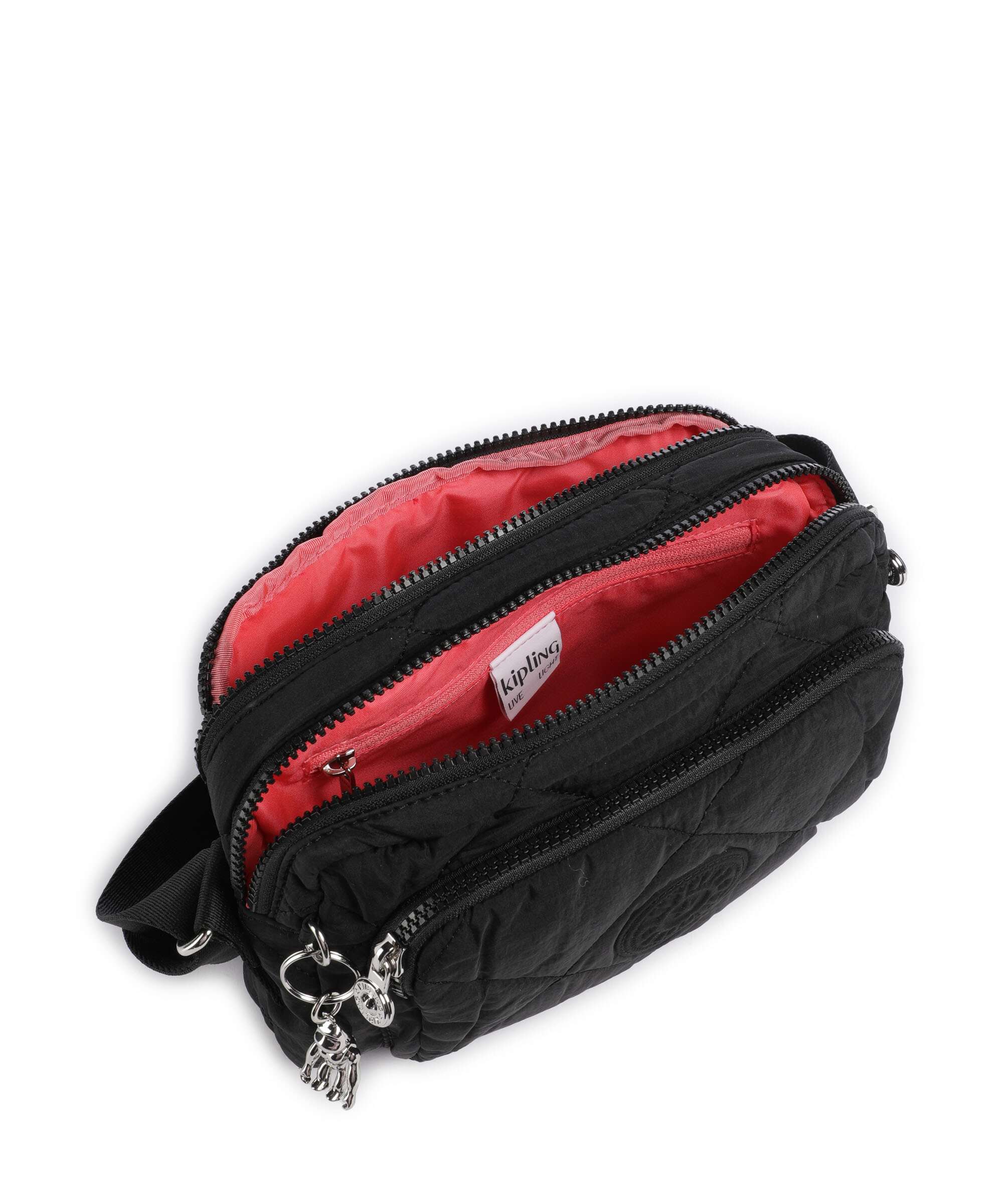 Kipling Crinkled Quilt Abanu M Zip Crossbody bag cosmic black - Image 6