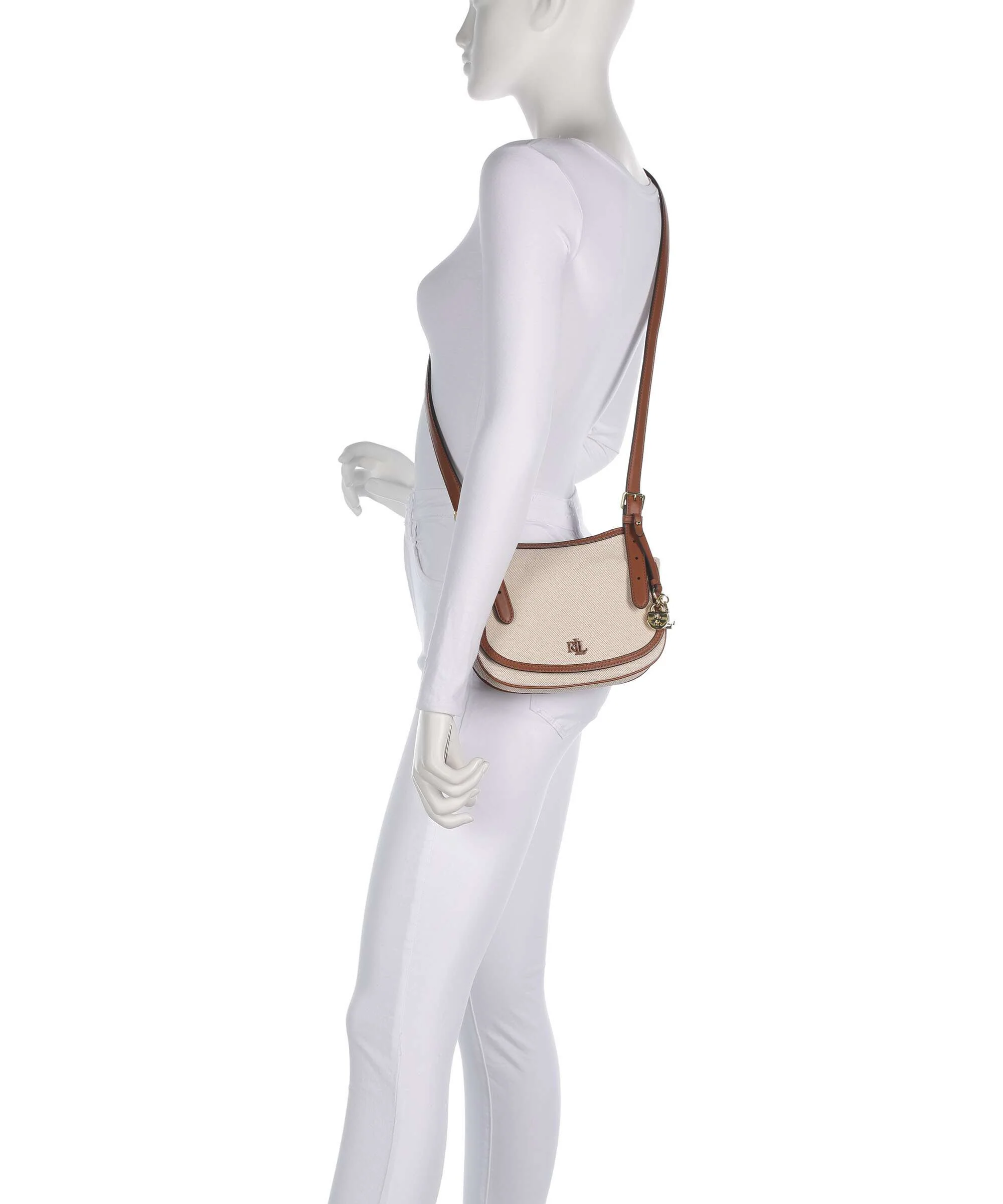 Lauren Ralph Lauren Marcy Medium Crossbody bag natural/buff canvas/lauren tan - Image 3