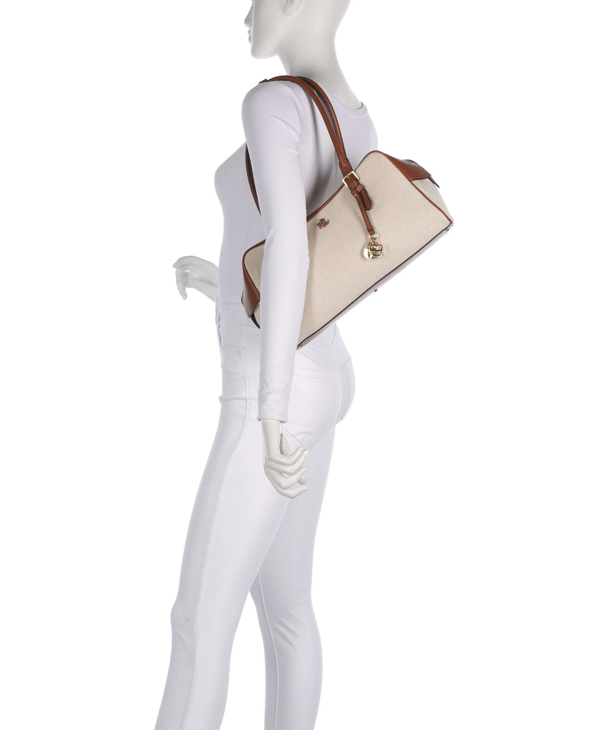 Lauren Ralph Lauren Marcy Shoulder bag natural/buff canvas/lauren tan - Image 3