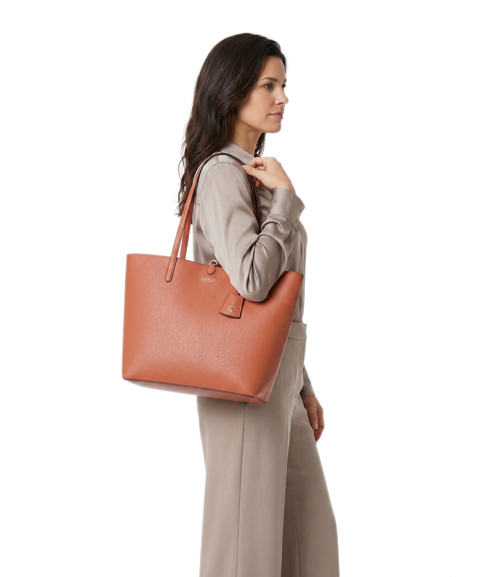 Lauren Ralph Lauren Medium Tote bag red terracotta/pink sienna - Image 3