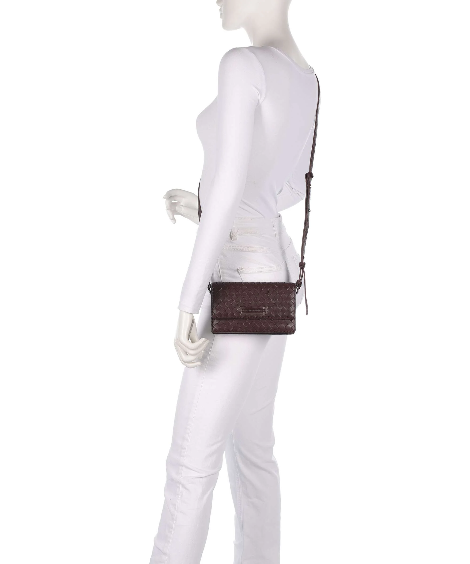 Les Visionnaires Brit Weave Silky Crossbody bag aubergine - Image 3