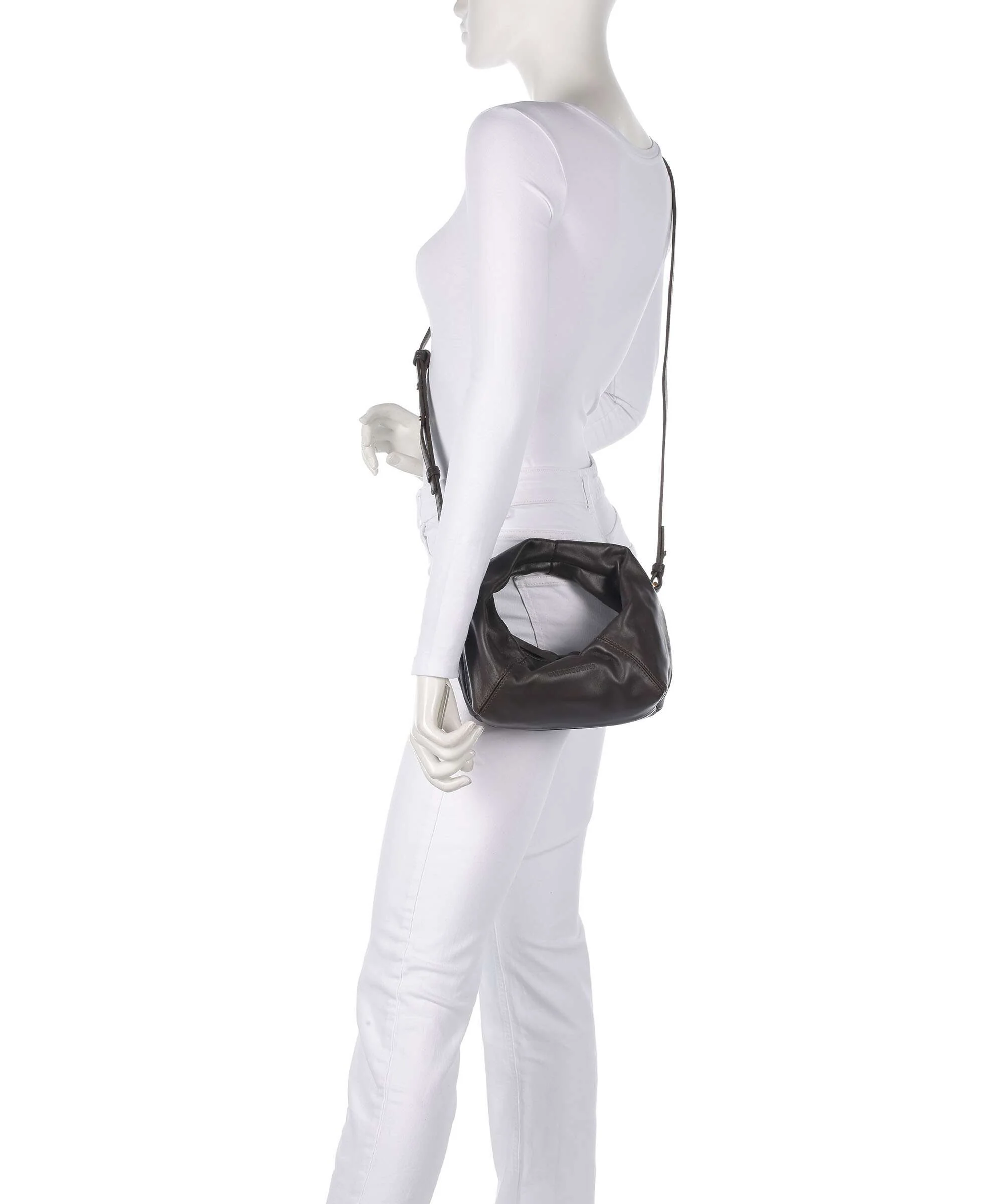 Les Visionnaires Greta Icon Cinkle Silky Handbag chocolate brown - Image 3