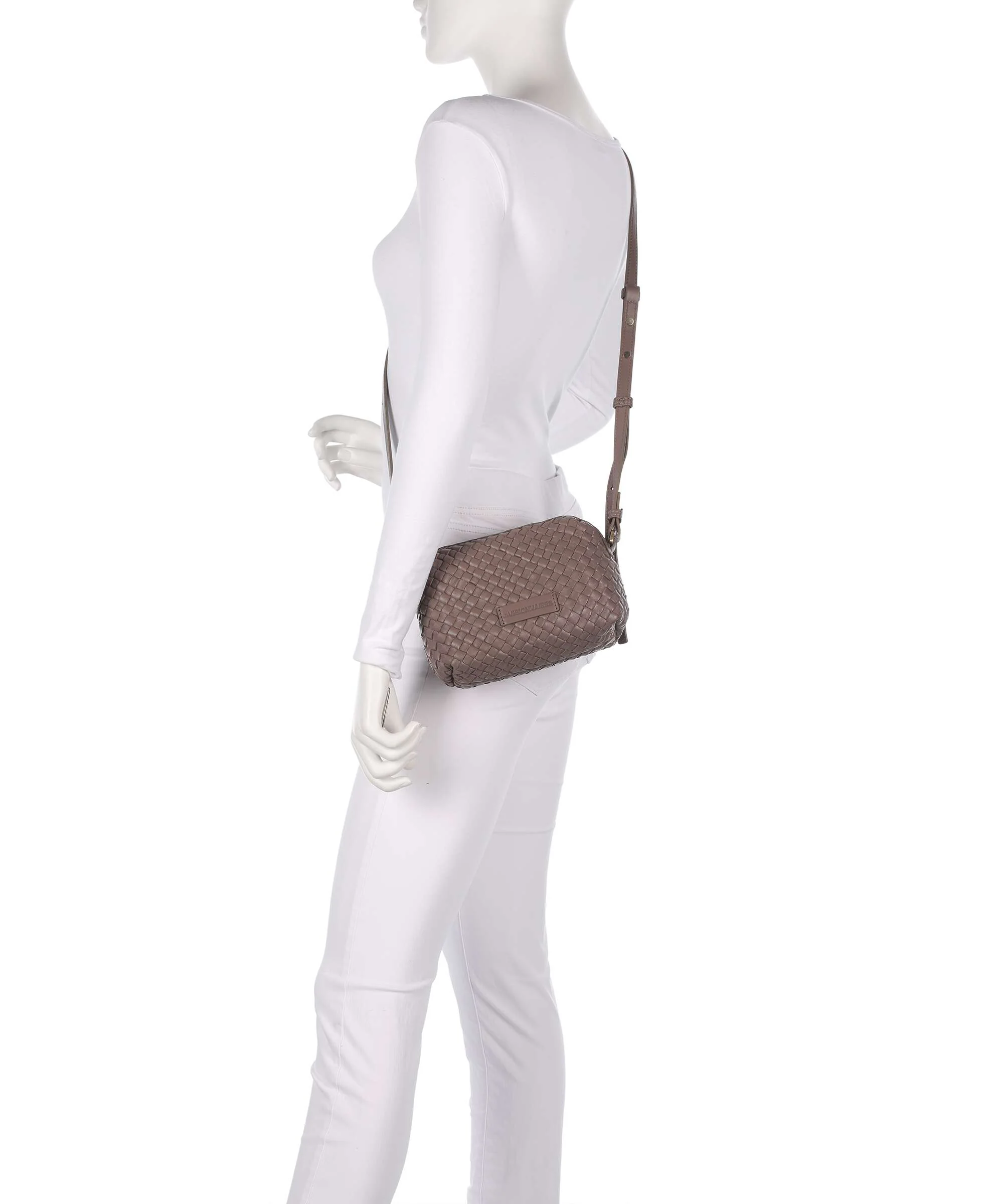 Les Visionnaires Lynn Weave Silky Crossbody bag taupe brown - Image 3