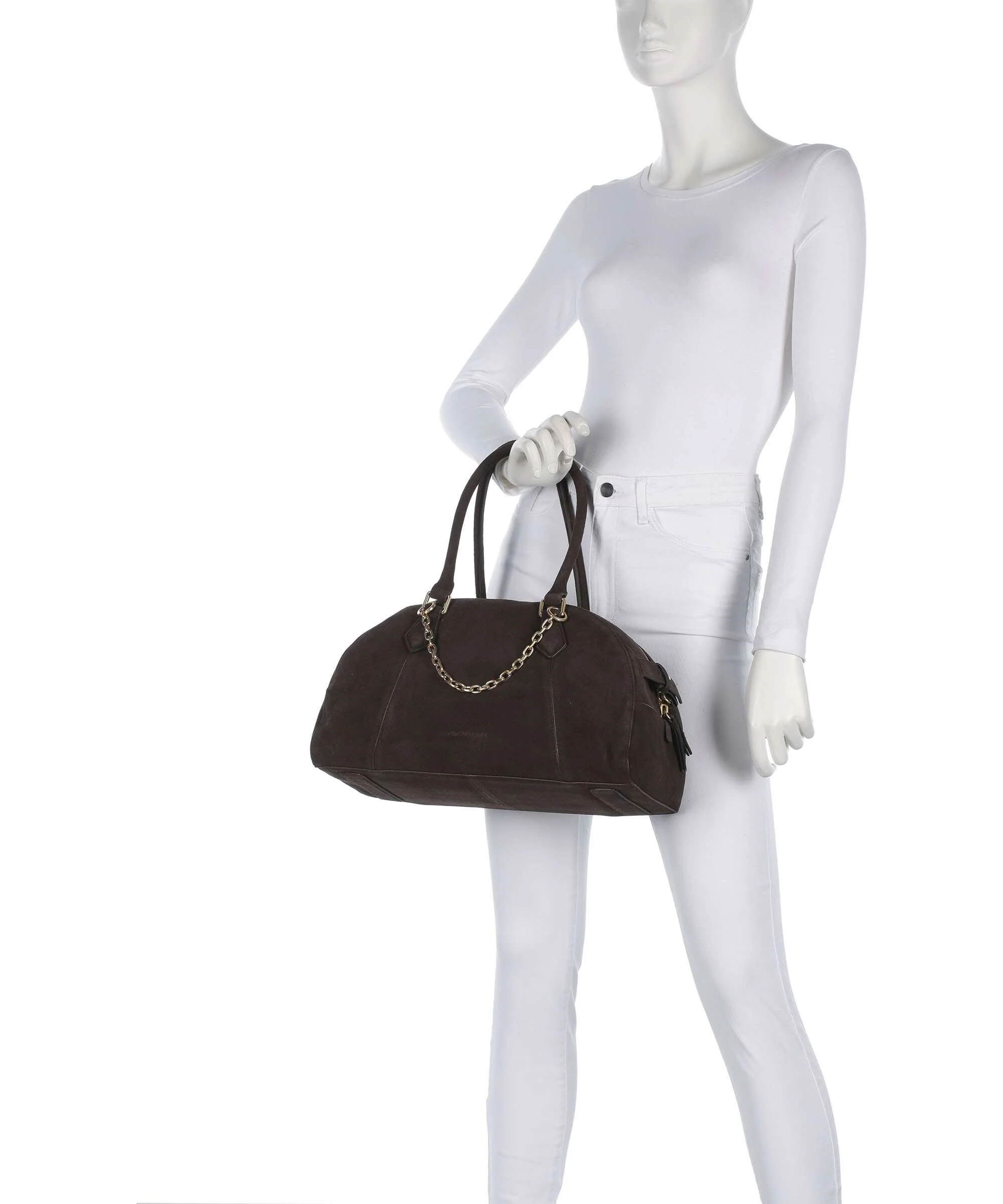 Les Visionnaires Odette Cozy Chain Handbag dark brown - Image 3