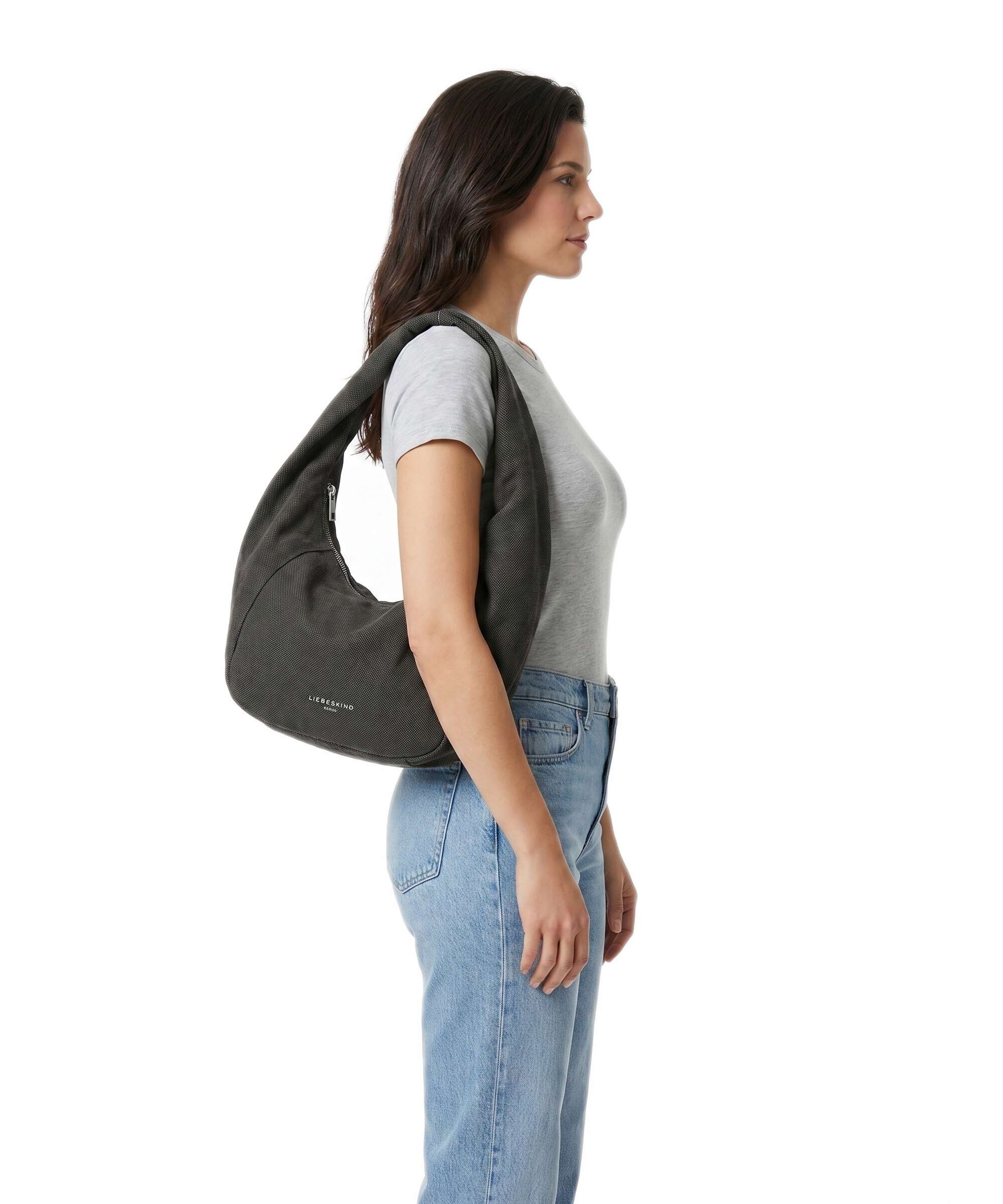 Liebeskind Farrah Heavy Canvas Washed M Hobo bag deep soil - Image 3