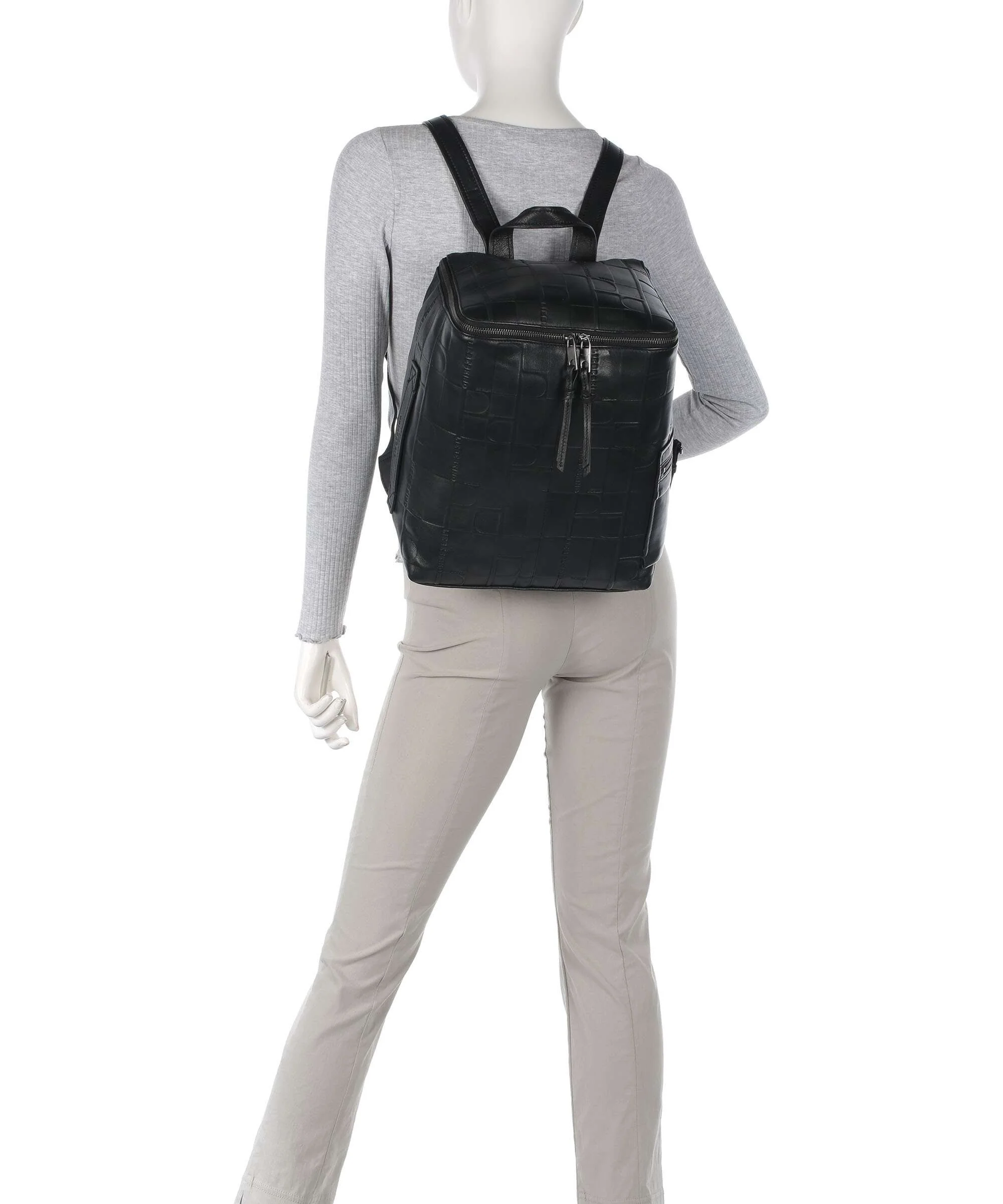 Liebeskind Hera Monogram Sheep Natural M Backpack black - Image 3